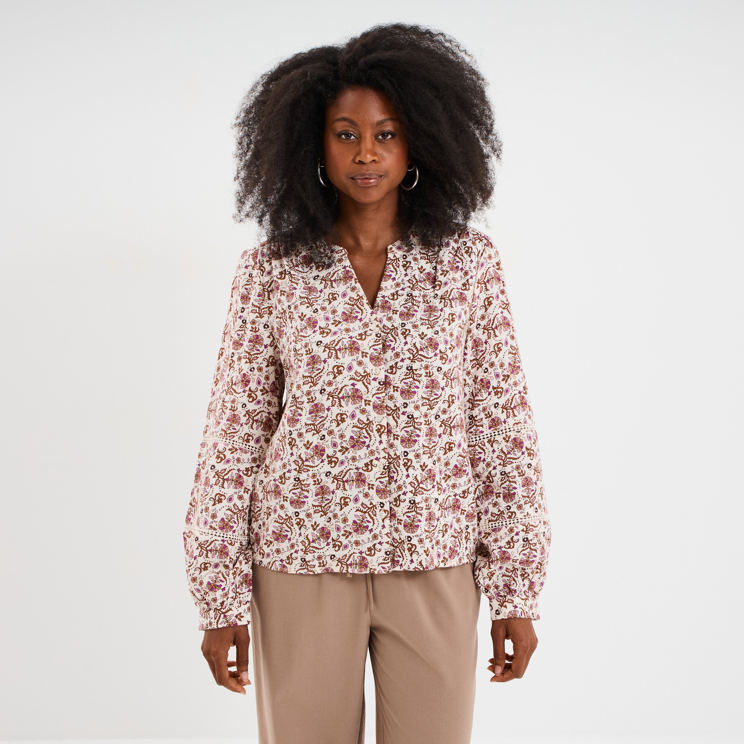 blouse manches ballons coton blanc femme Blouse manches ballons coton blanc femme
