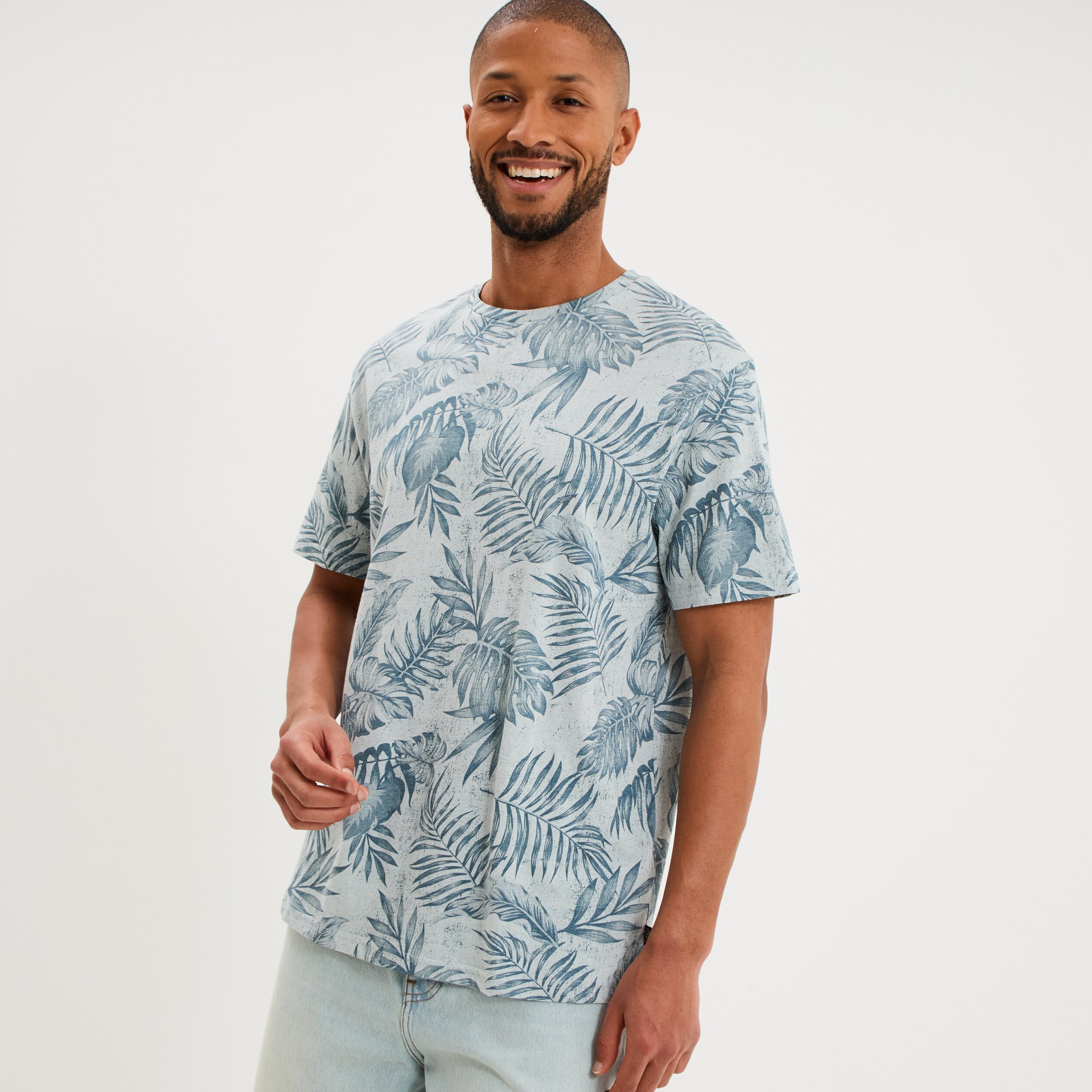 T-shirt manches courtes col rond gris homme