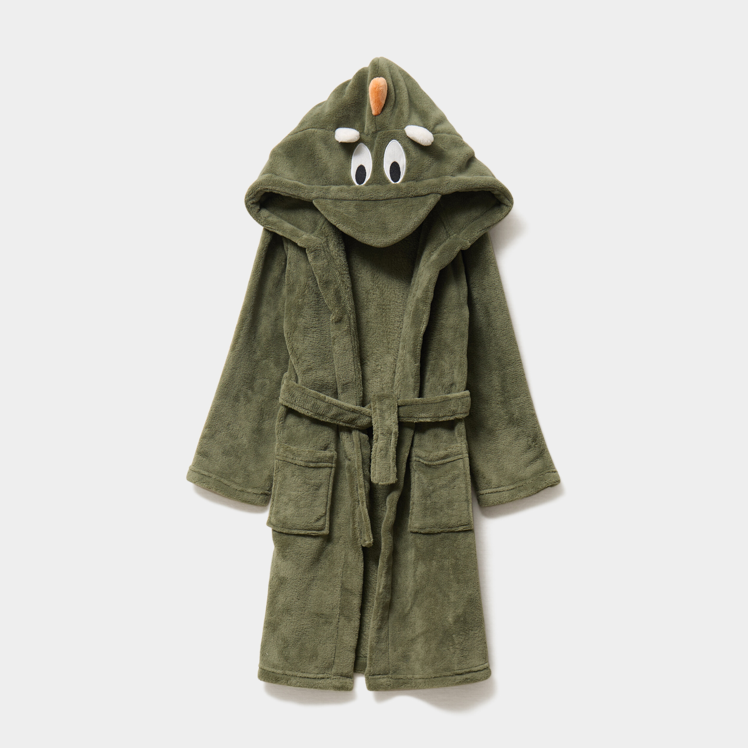 peignoir a capuche effet polaire vert kaki garcon Peignoir à capuche effet polaire vert kaki garçon