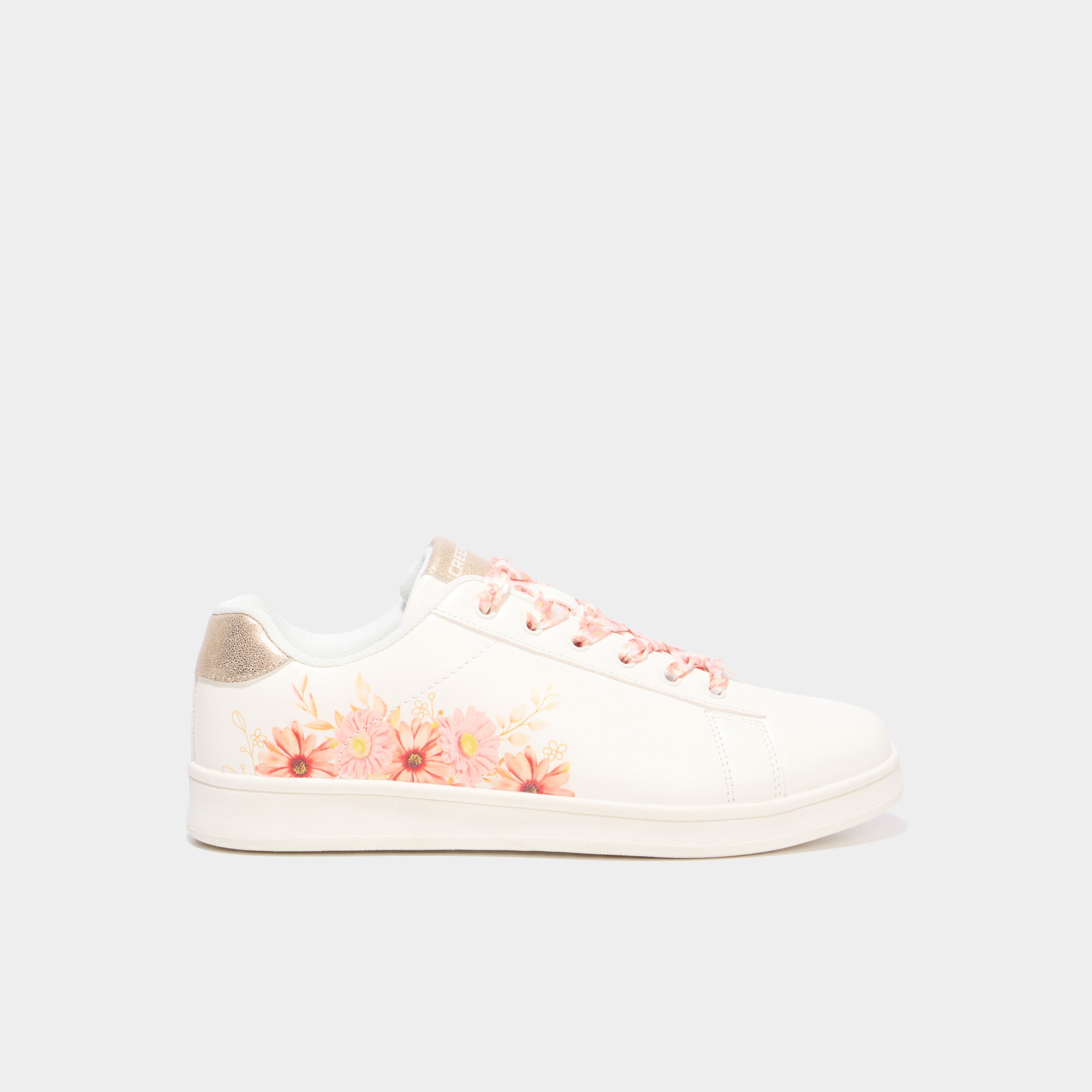 Baskets &agrave; lacets orange corail femme