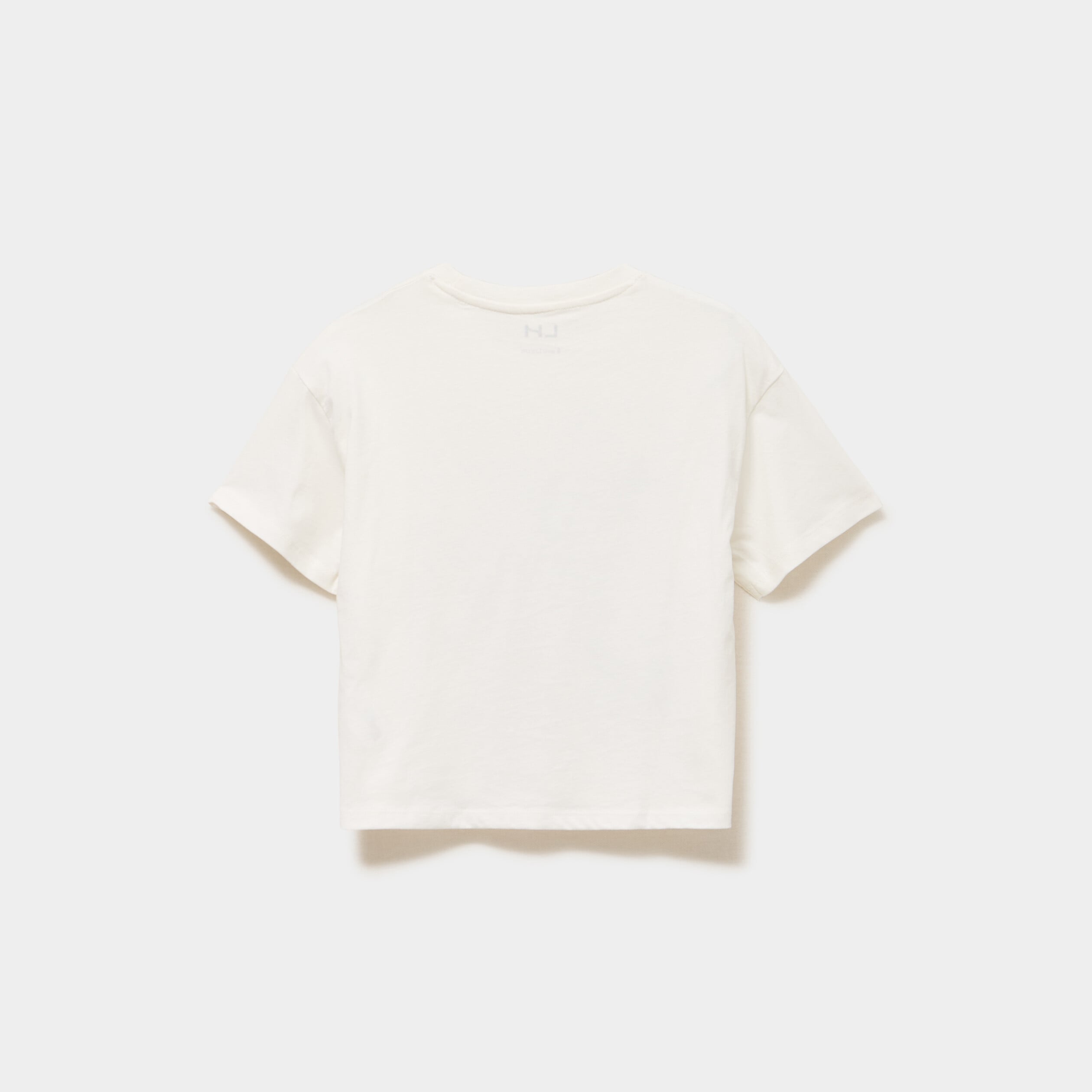 T-shirt manches courtes coton ivoire fille