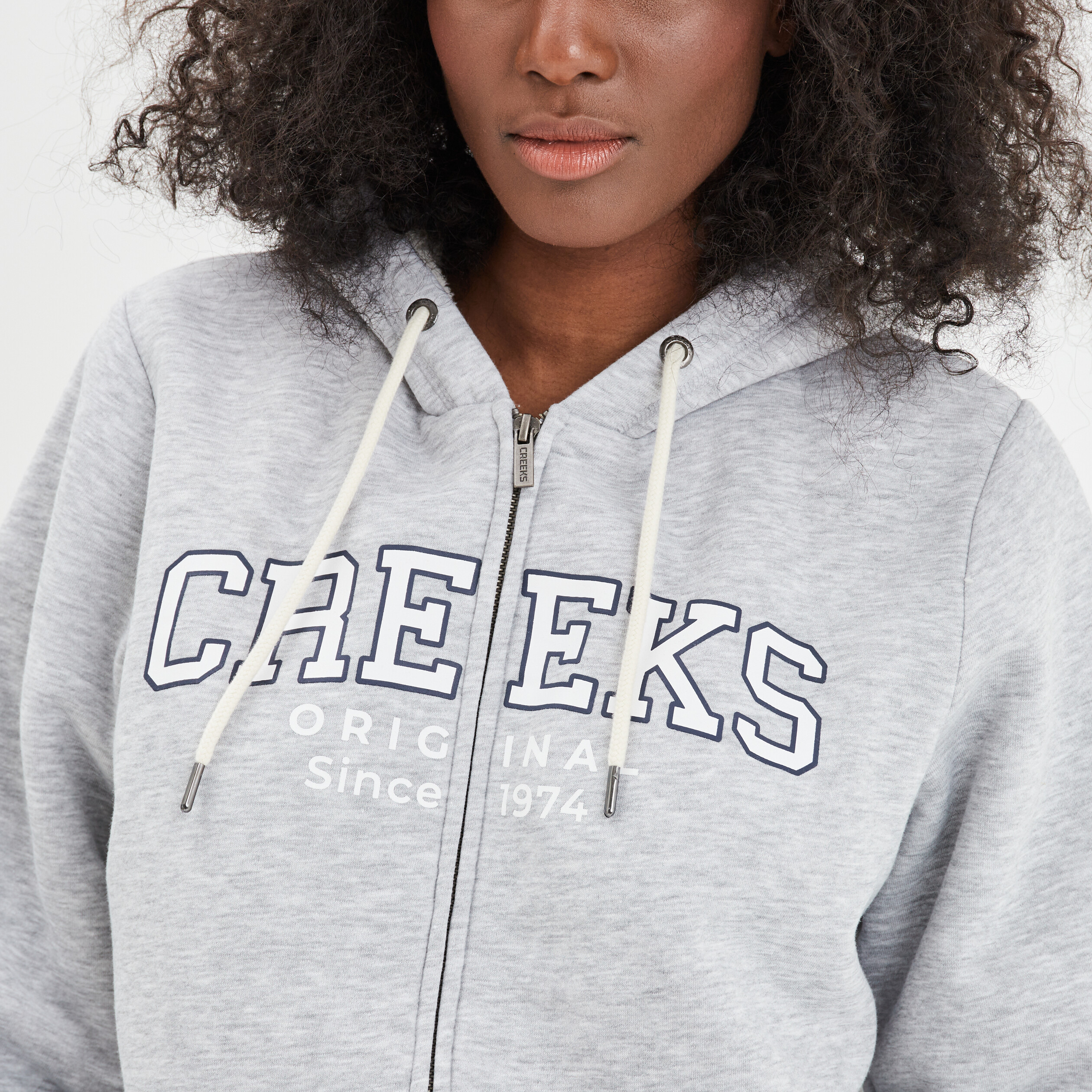 Generic Sweat à capuche Femme avec zippé-Gris- à prix pas cher