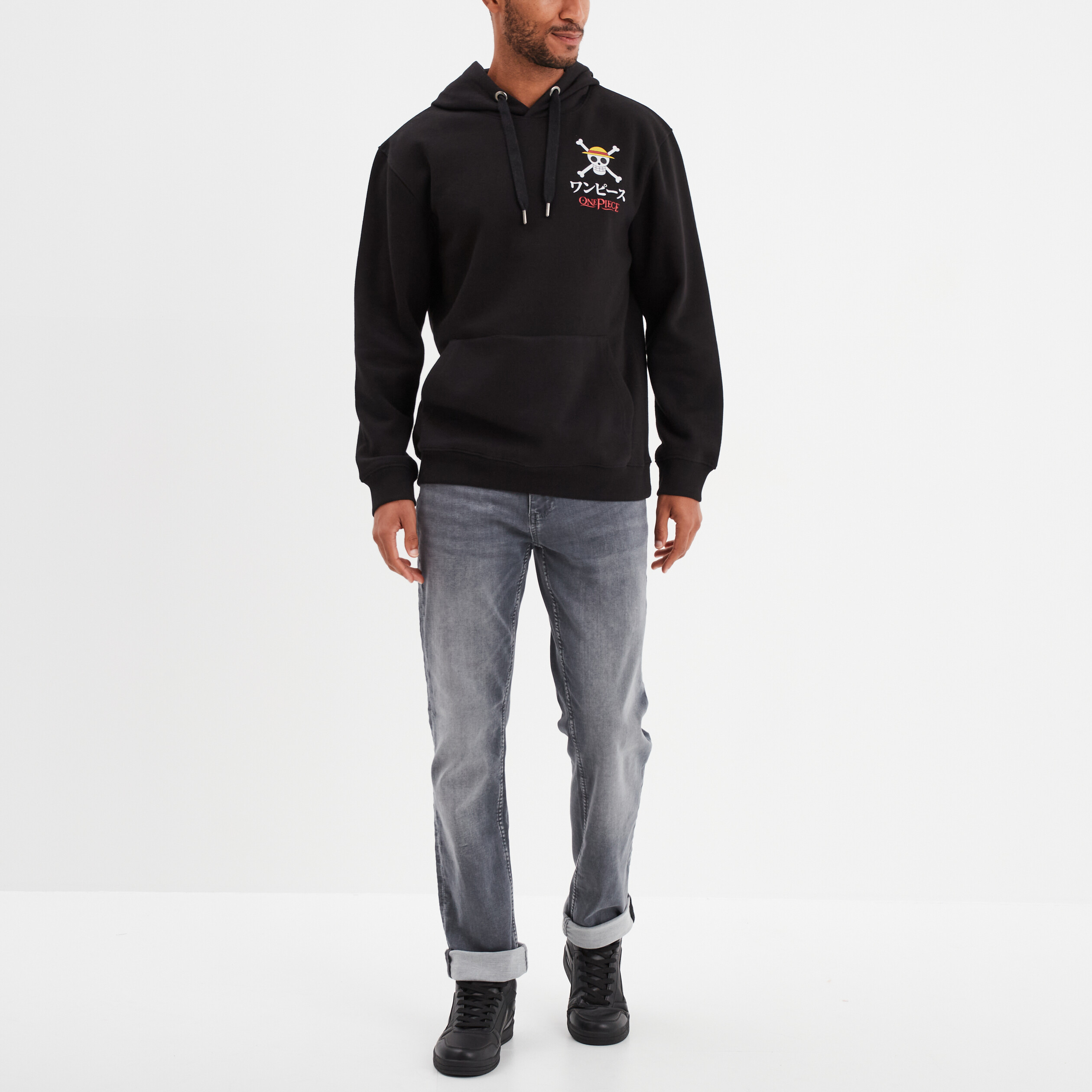 sweat a capuche hoodie one piece noir homme Sweat à capuche hoodie One Piece noir homme
