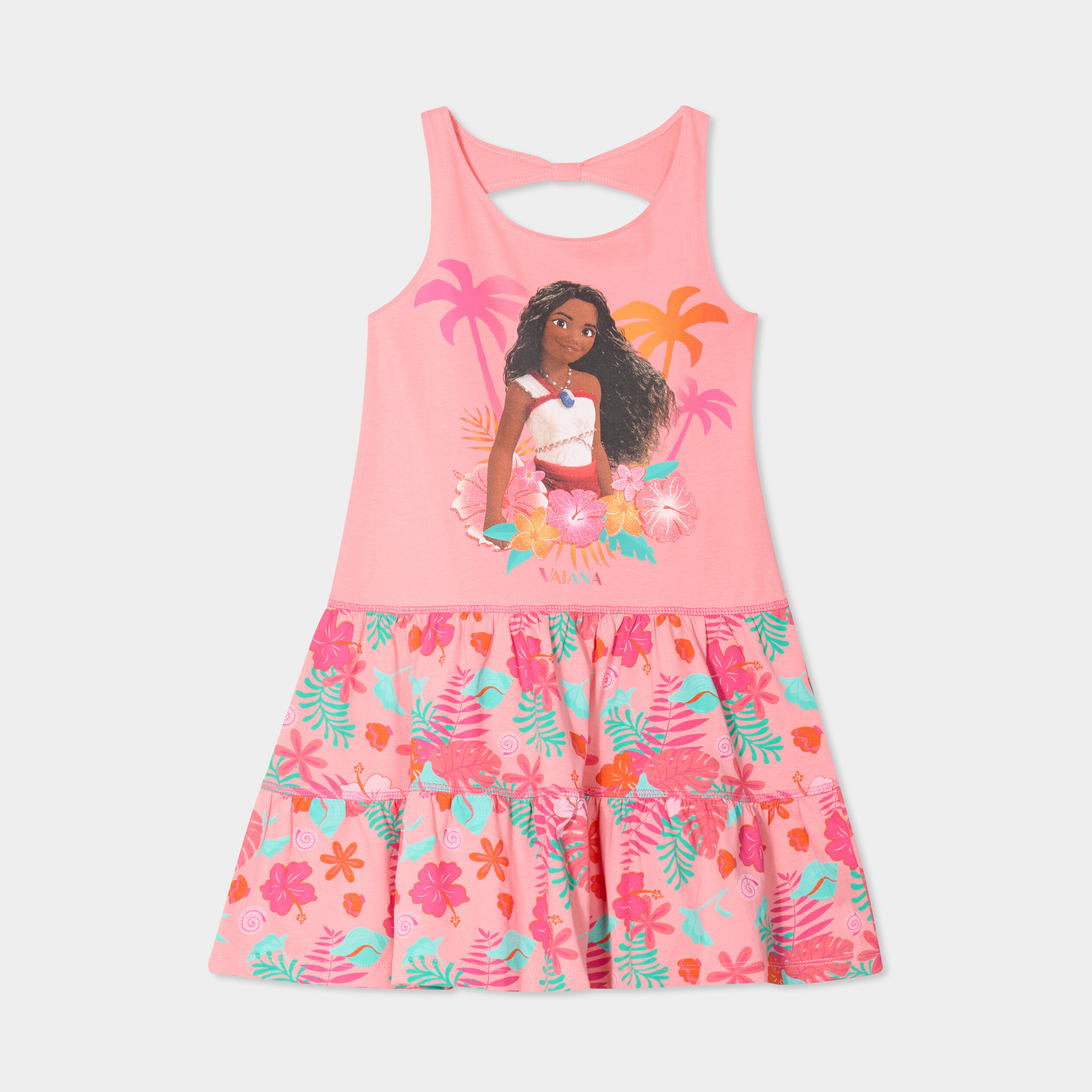 robe ouverture dos evasee vaiana orange corail fille Robe ouverture dos évasée Vaiana orange corail fille