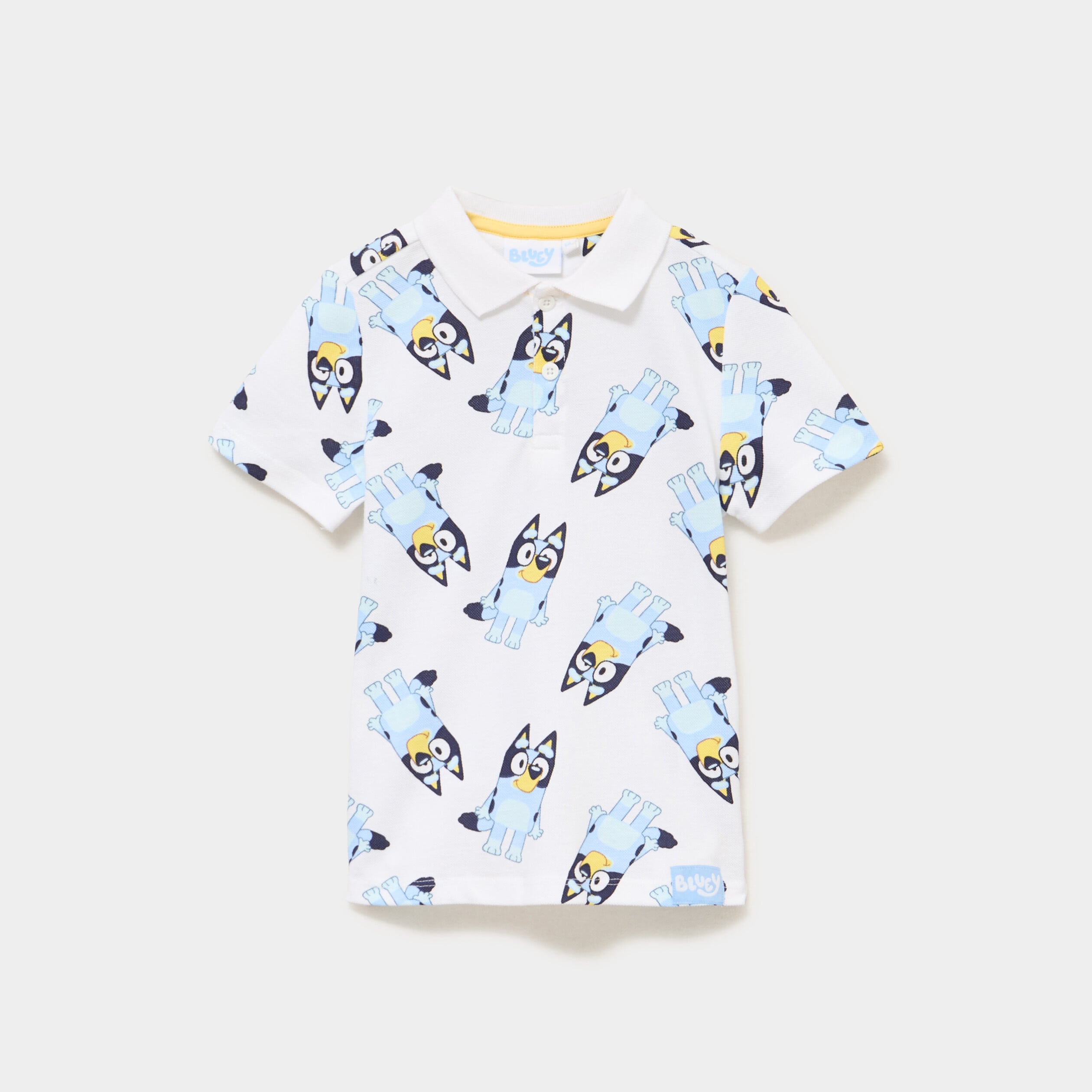 Polo manches courtes coton Bluey blanc gar&ccedil;on