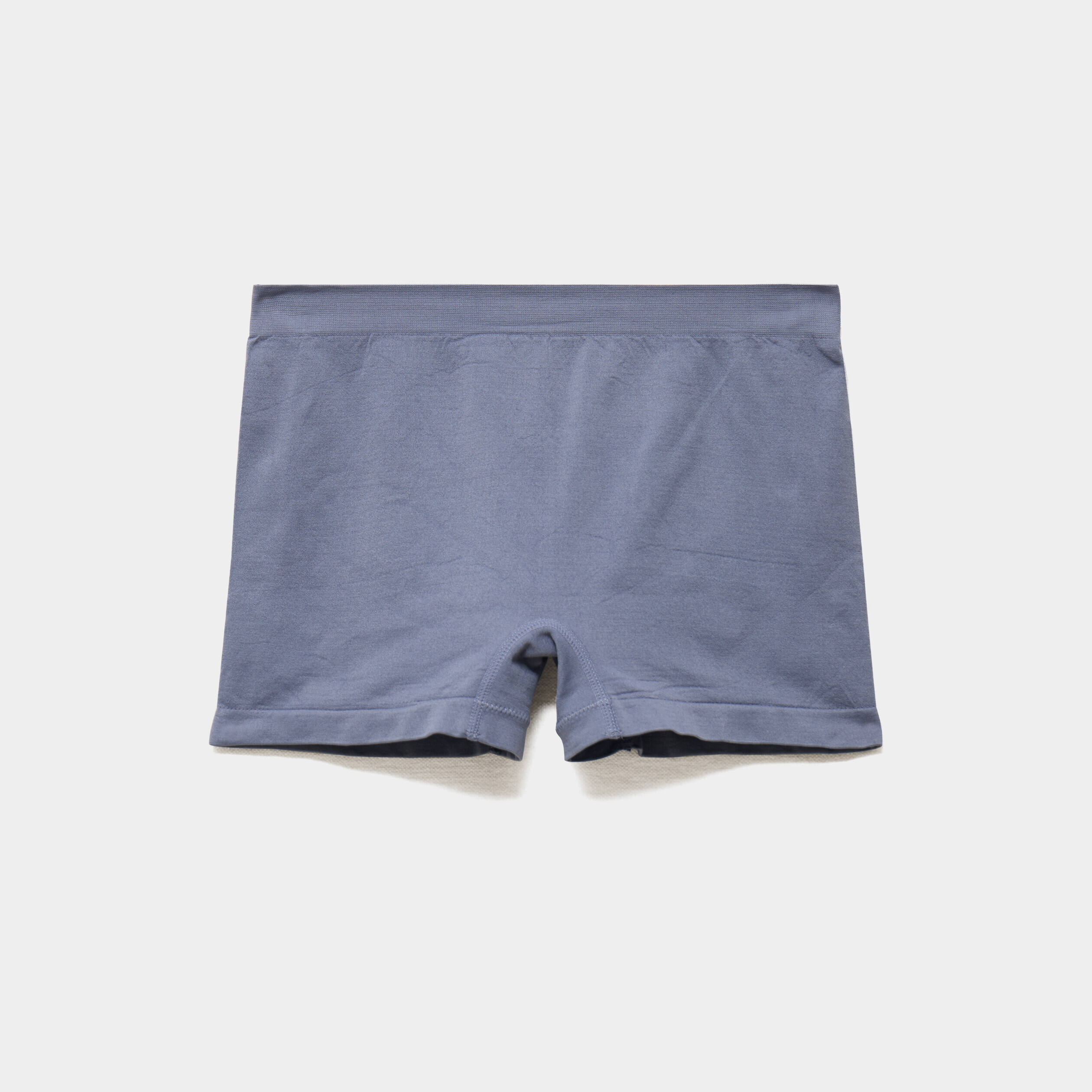 Short cycliste taille &eacute;lastiqu&eacute;e bleu gris femme