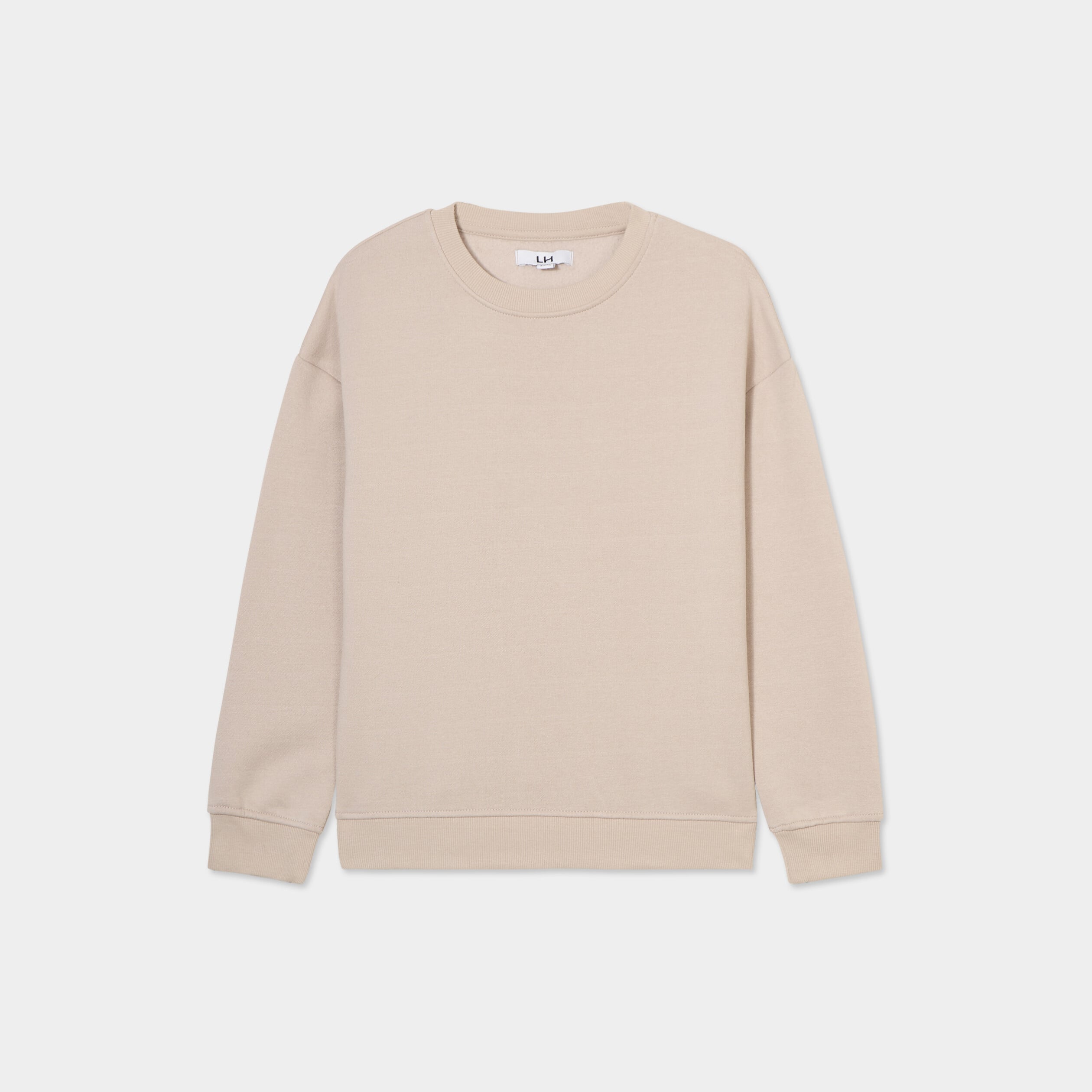 Sweat oversize manches longues col rond gris fonc&eacute; gar&ccedil;on