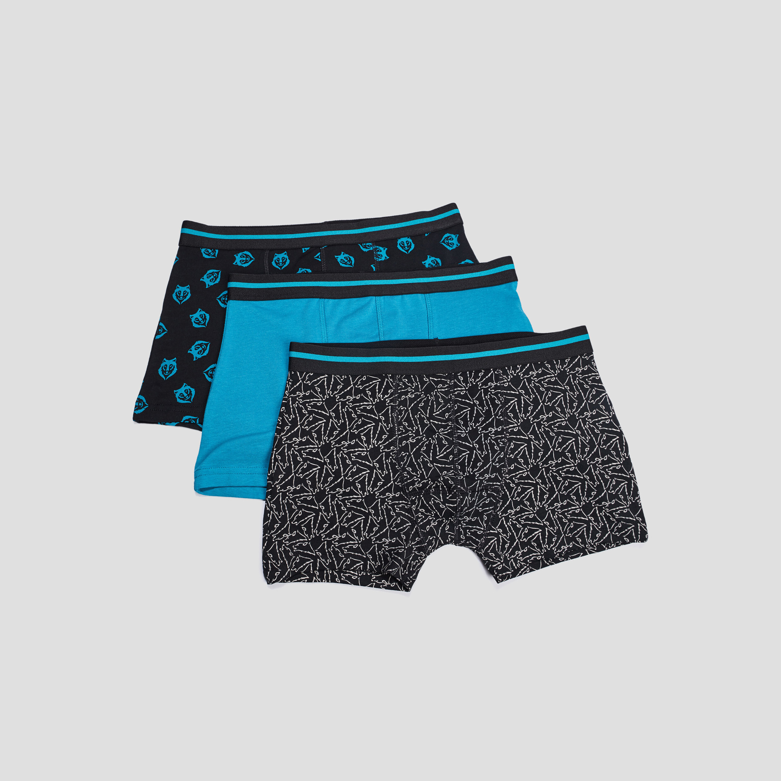 lot 3 boxers bleu canard garcon Lot 3 boxers bleu canard garçon