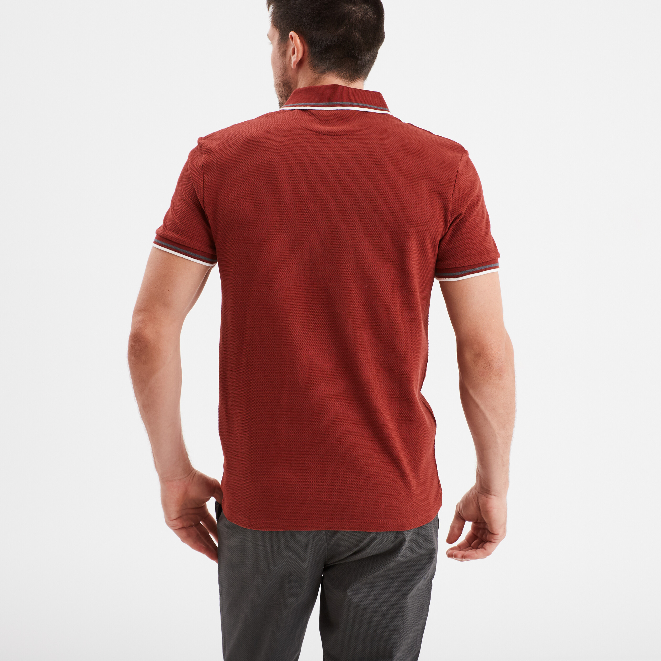 polo manches courtes 1 poche coton rouge fonce homme Polo manches courtes 1 poche coton rouge foncé homme