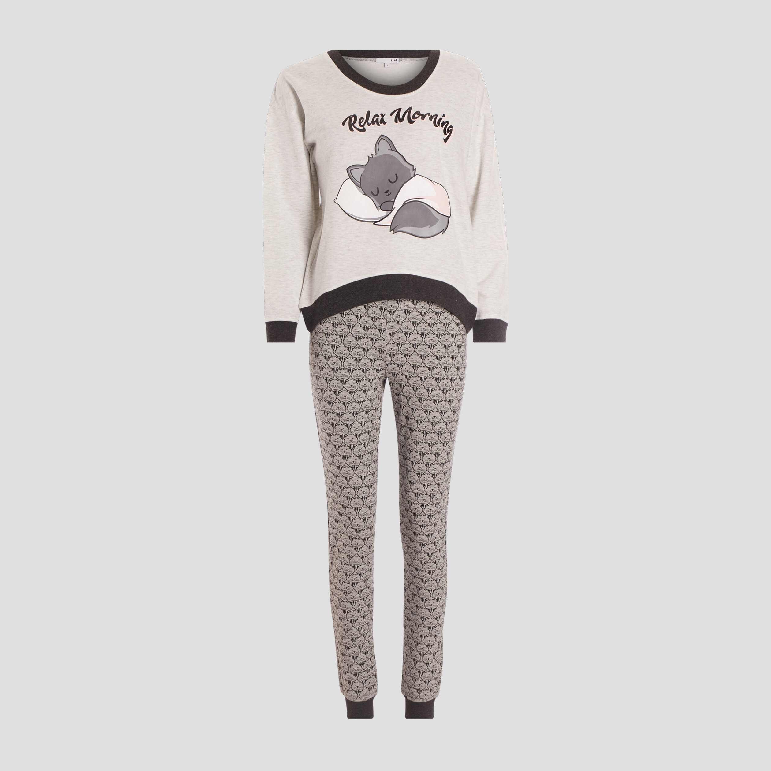ensemble pyjama 2 pieces gris clair femme Ensemble pyjama 2 pièces gris clair femme