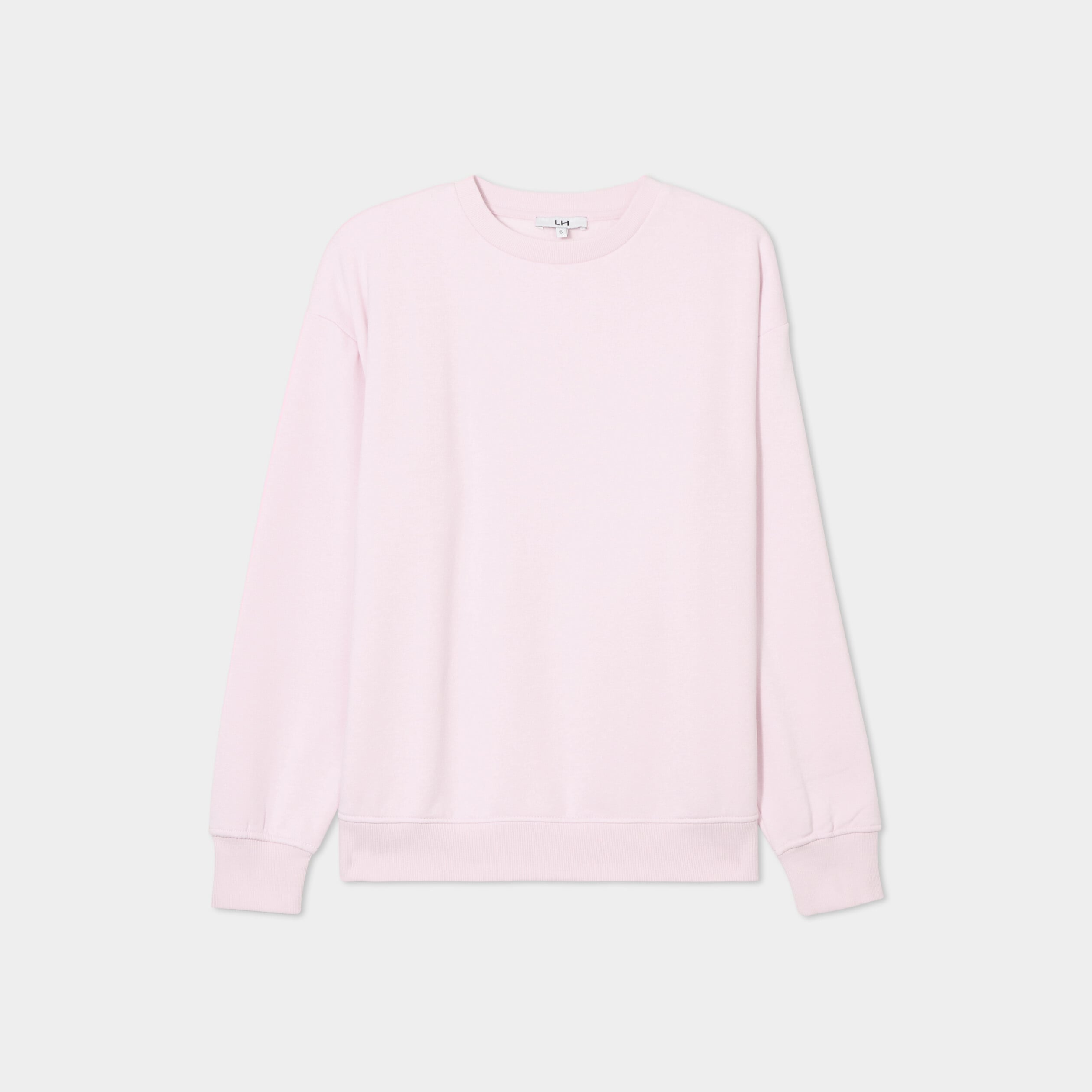 Sweat col rond manches longues rose femme