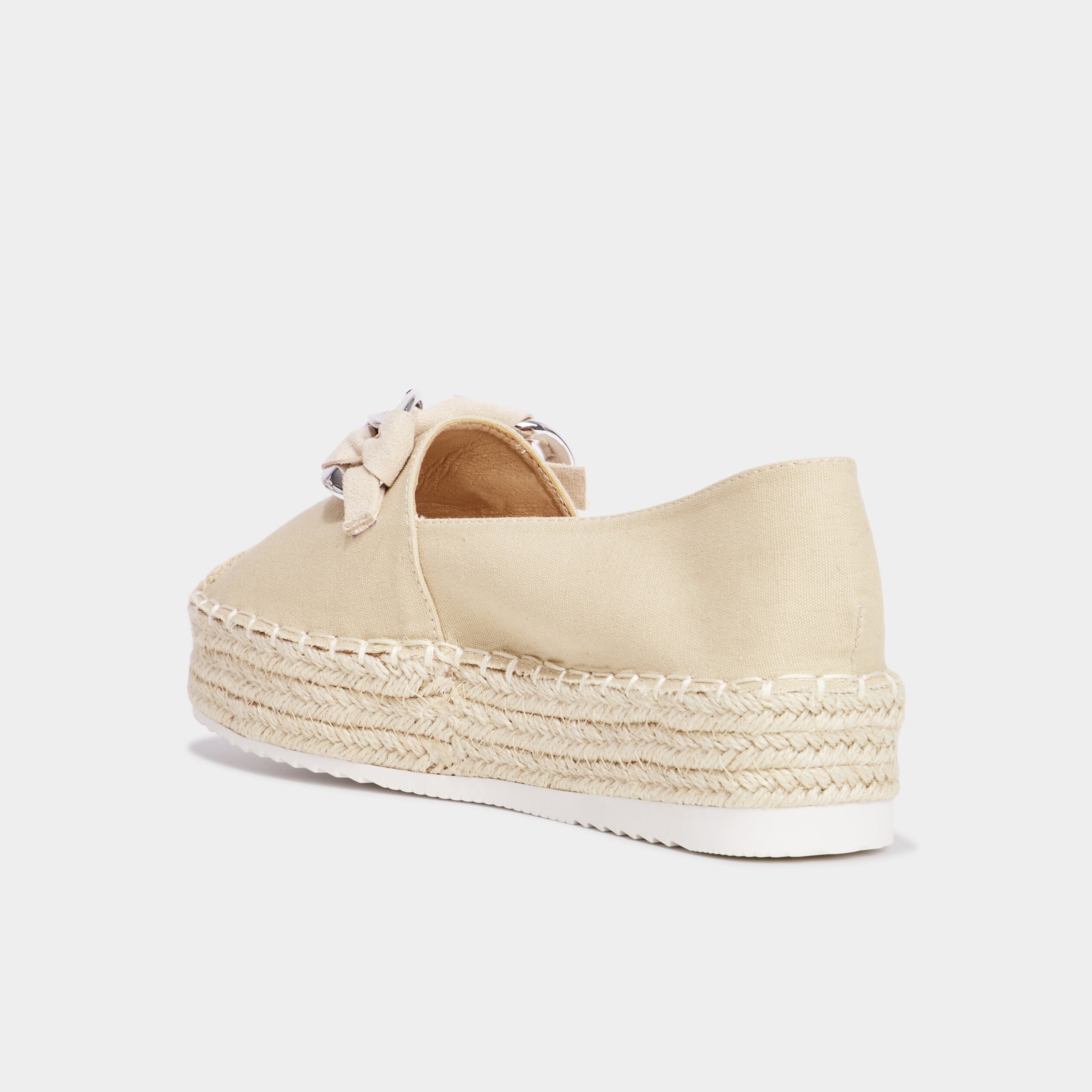Espadrilles plateformes &agrave; boucle Liberto blanc femme