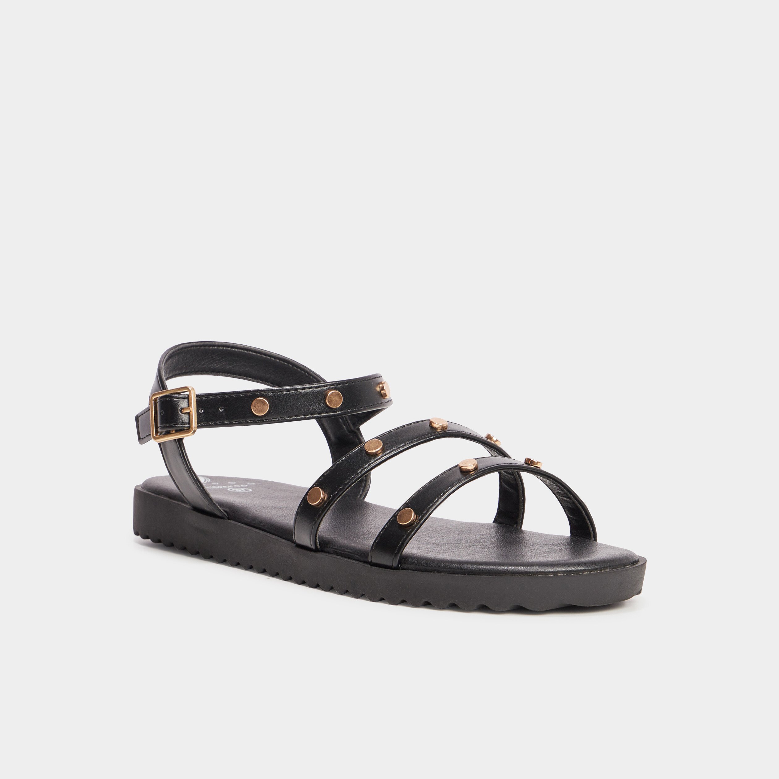 Sandales plates cloutees Liberto noir fille
