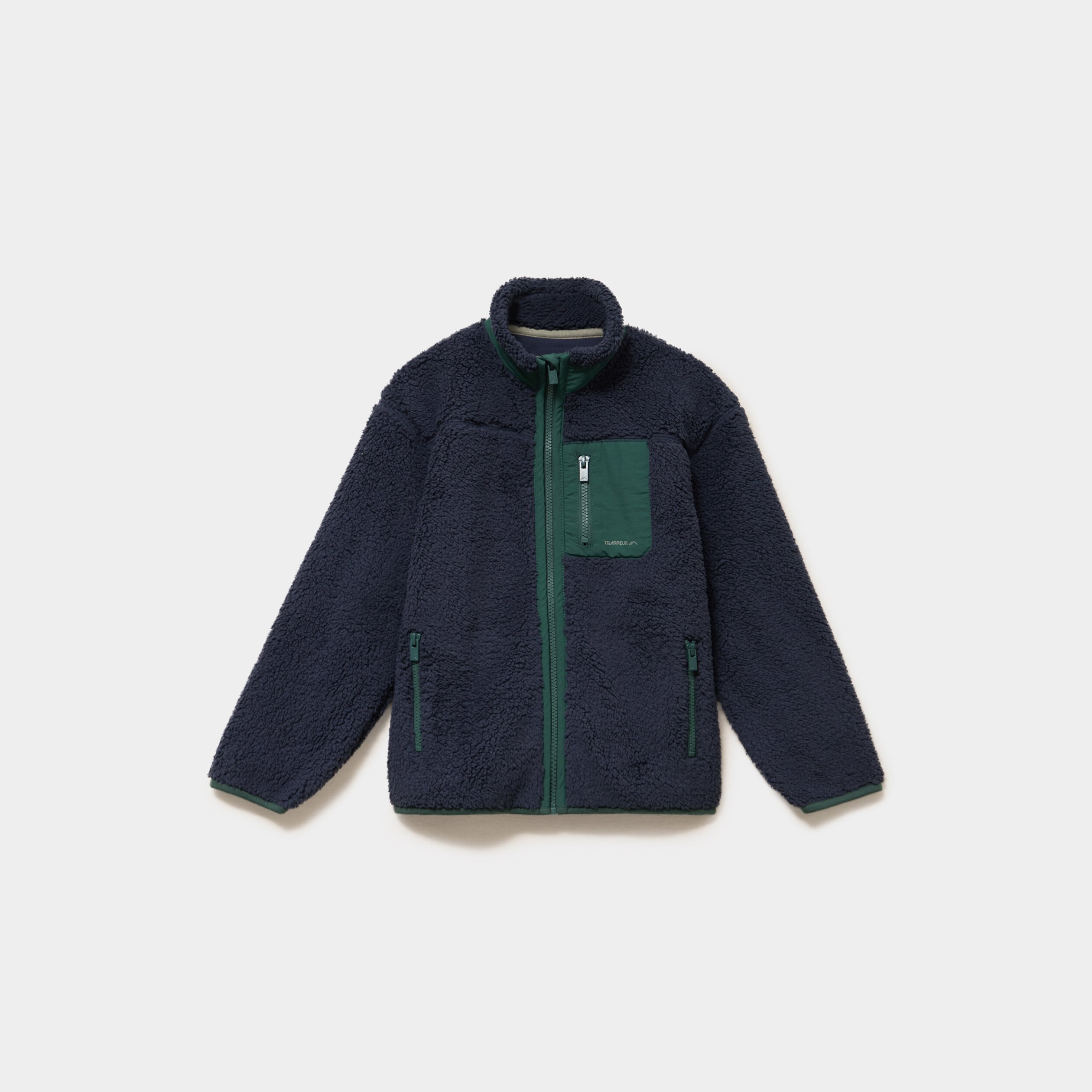 Gilet polaire zipp&eacute; col montant gris fonc&eacute; gar&ccedil;on