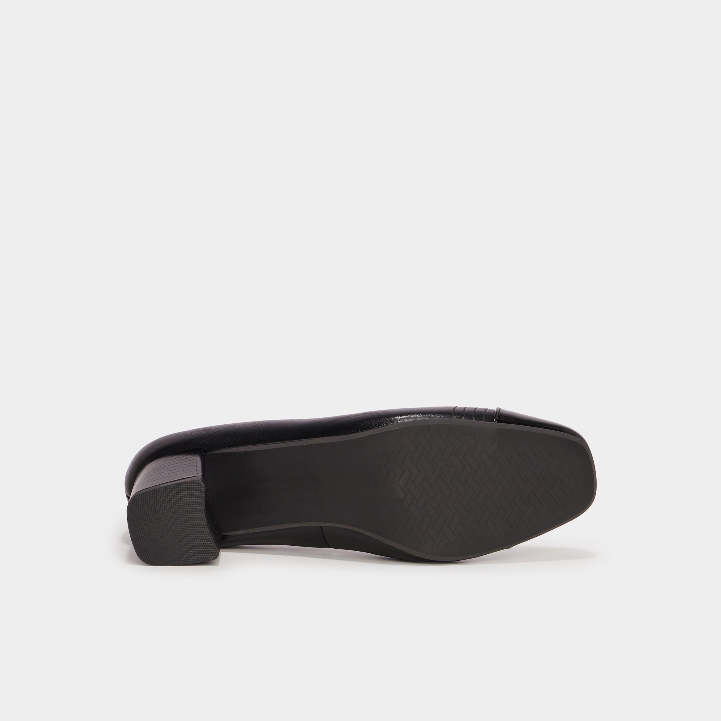 Escarpins talons carr&eacute;s noir femme