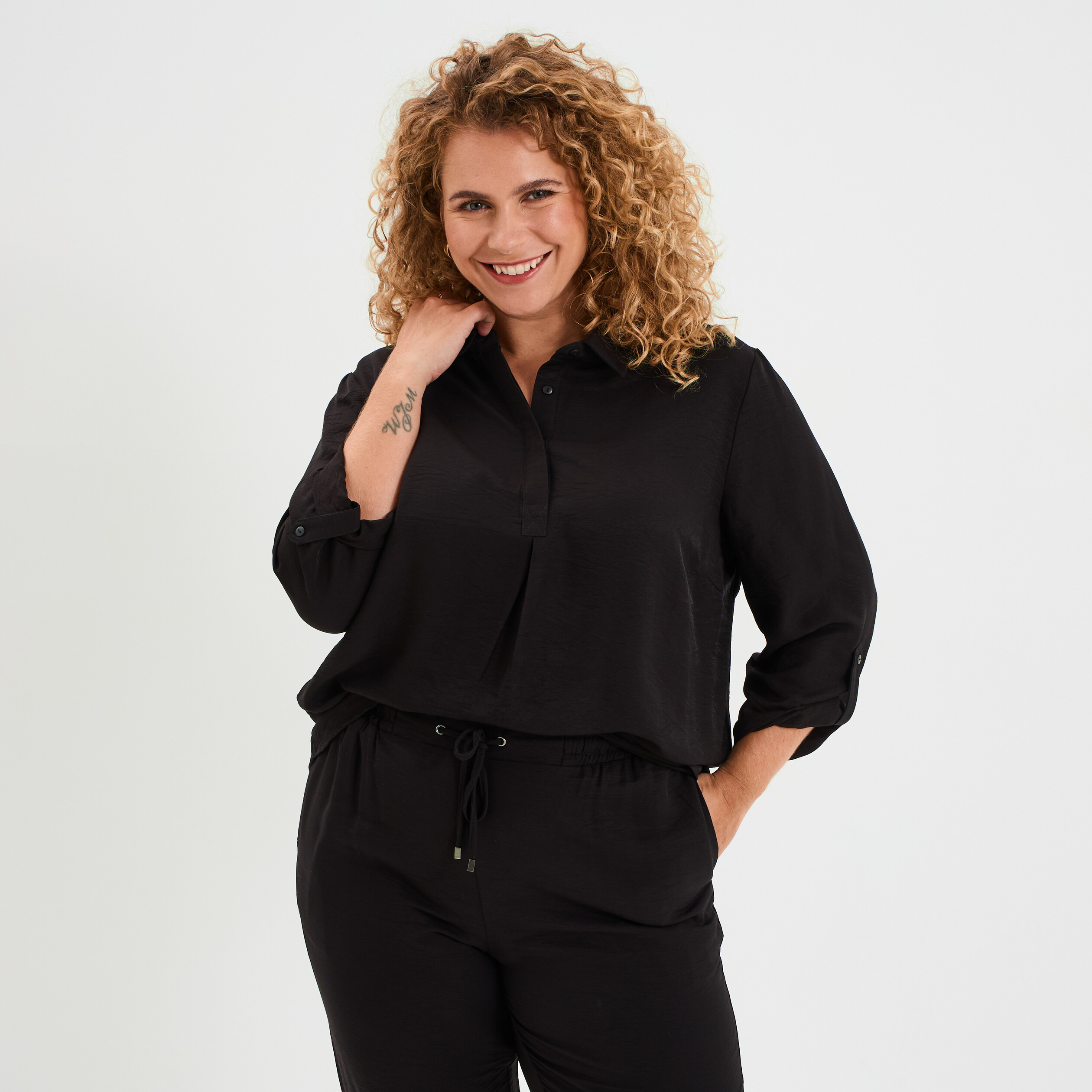 Chemisier Top Fluide Femme Grande Taille Blouse Manches