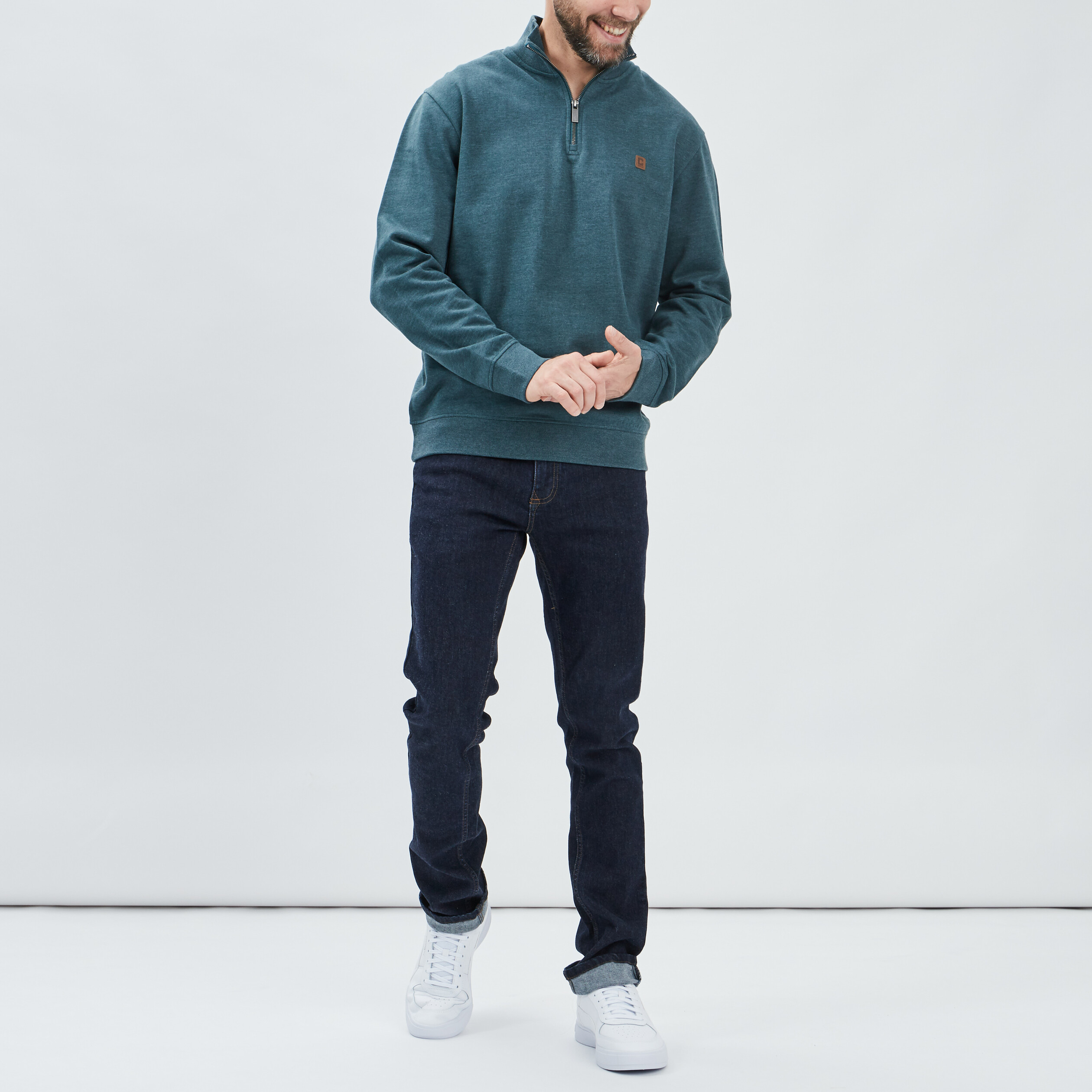 Sweat col store montant homme
