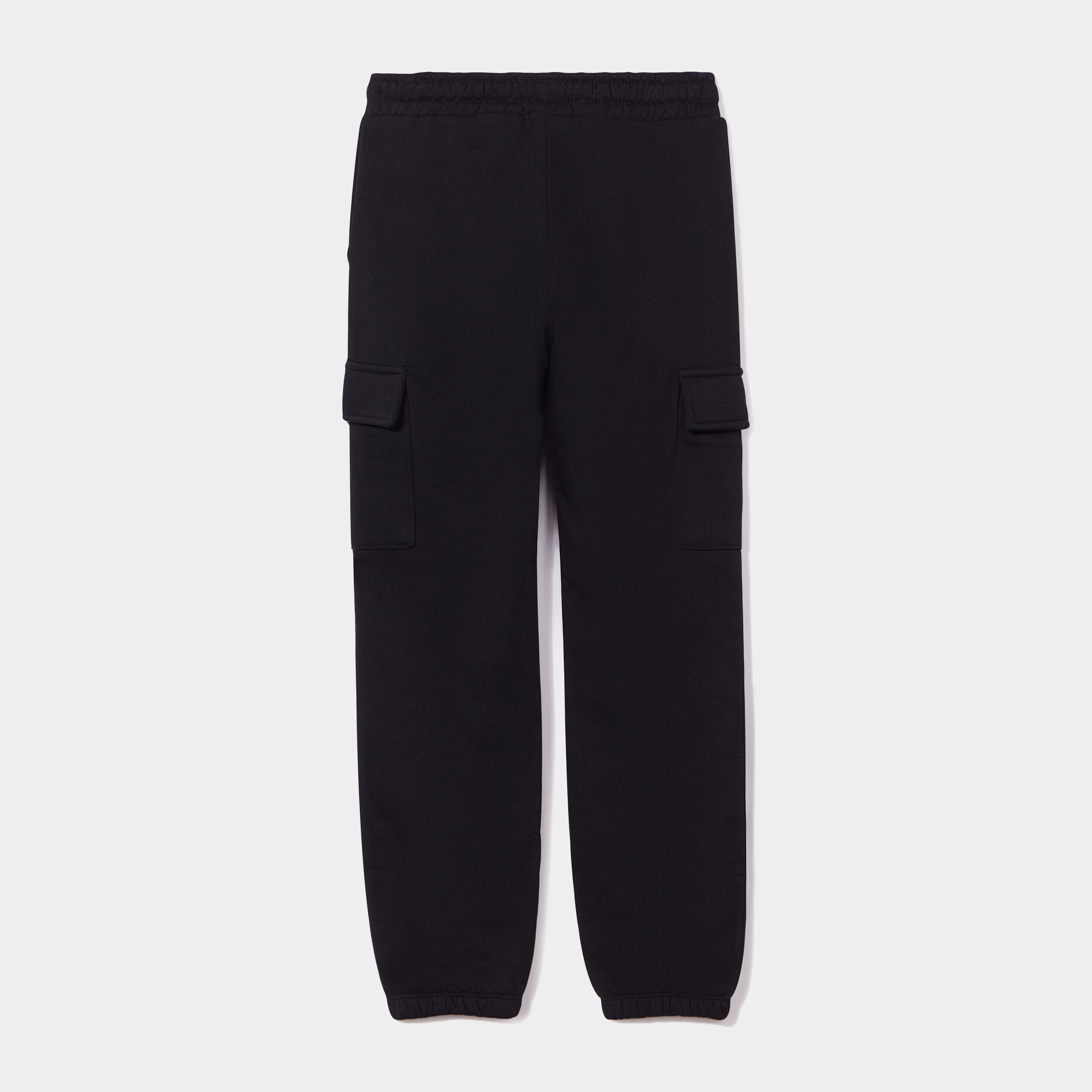 Pantalon de jogging cargo molletonn&eacute; noir fille