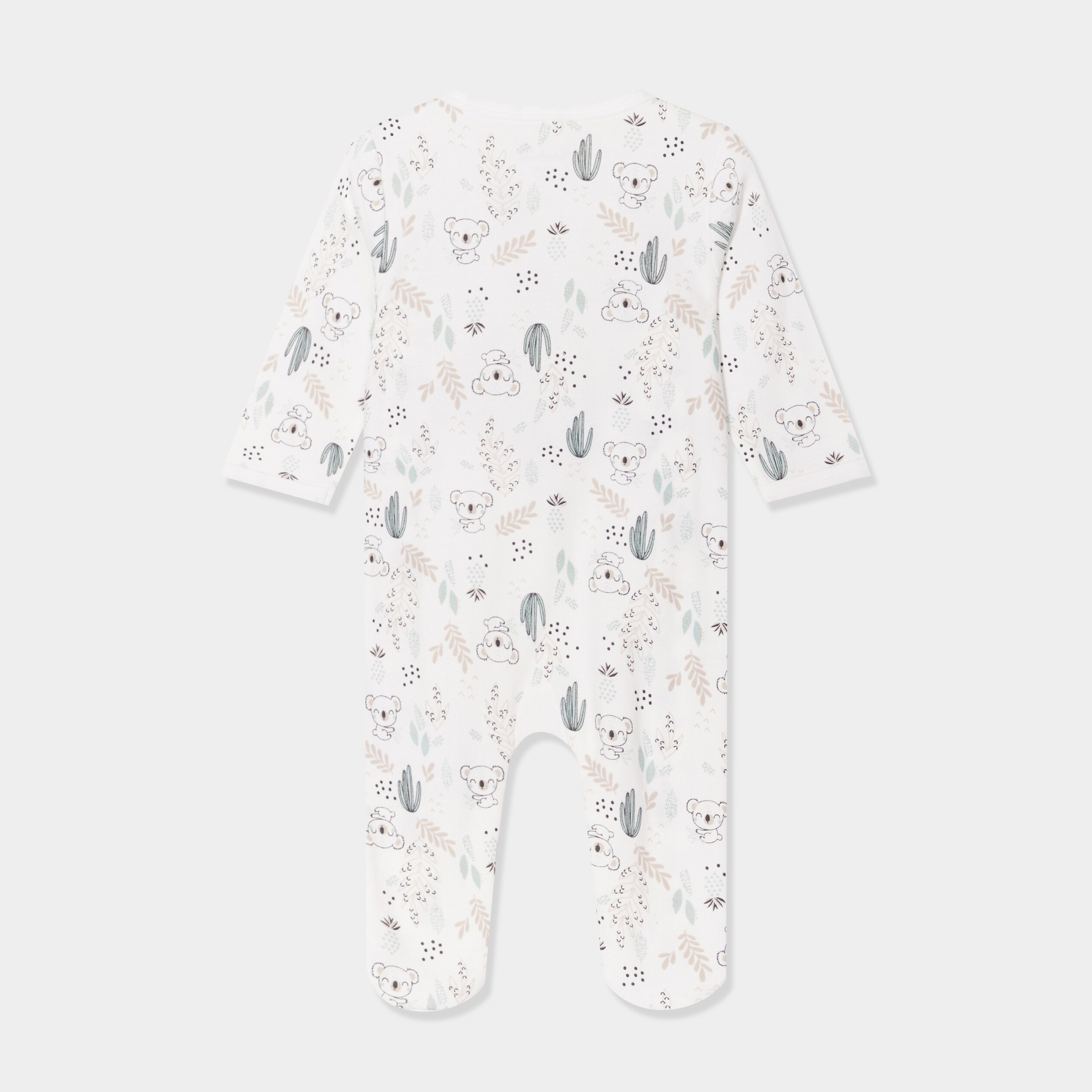 dors bien manches longues boutonne coton ivoire mixte Dors-bien manches longues boutonné coton ivoire mixte