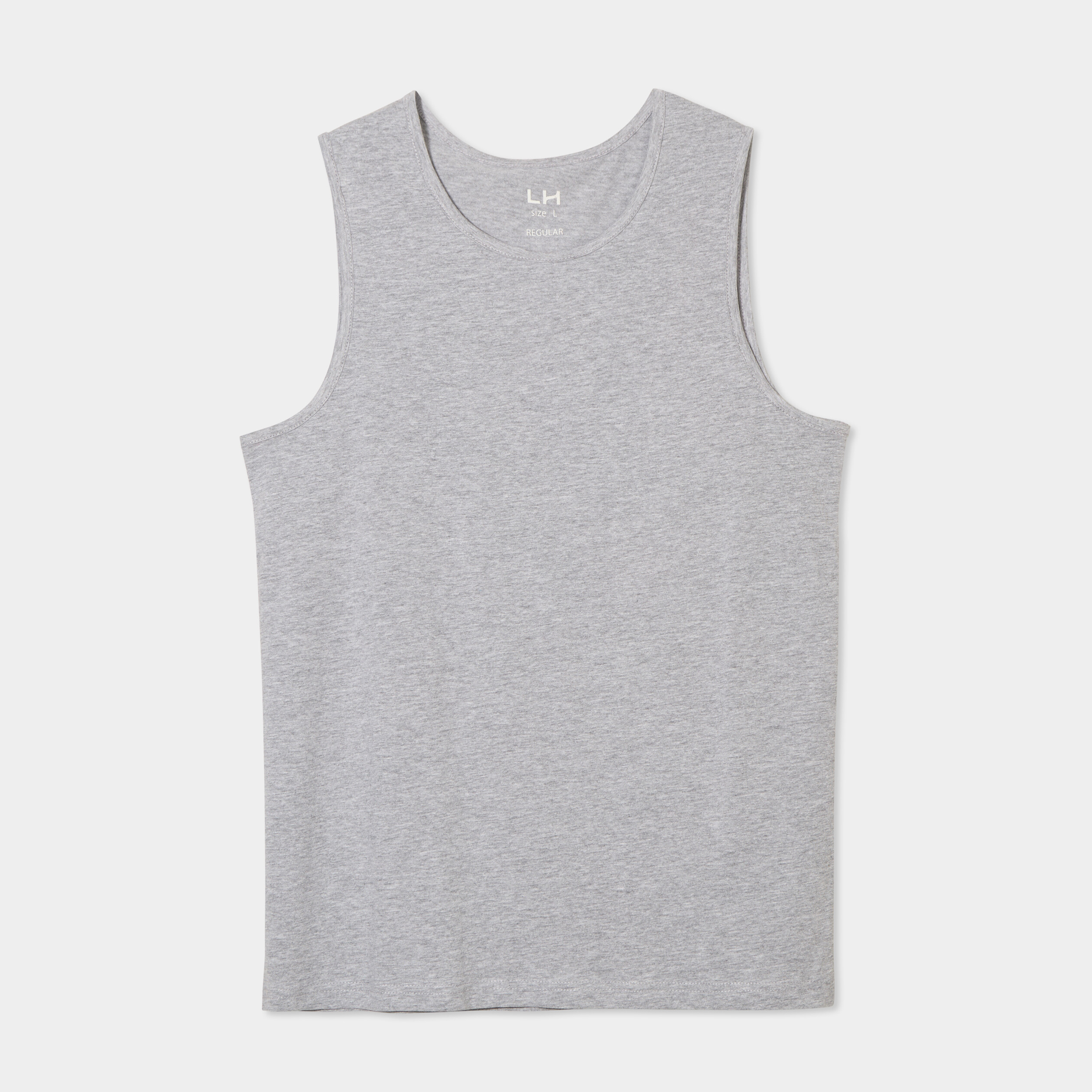 debardeur col rond bretelles larges gris homme Débardeur col rond bretelles larges gris homme