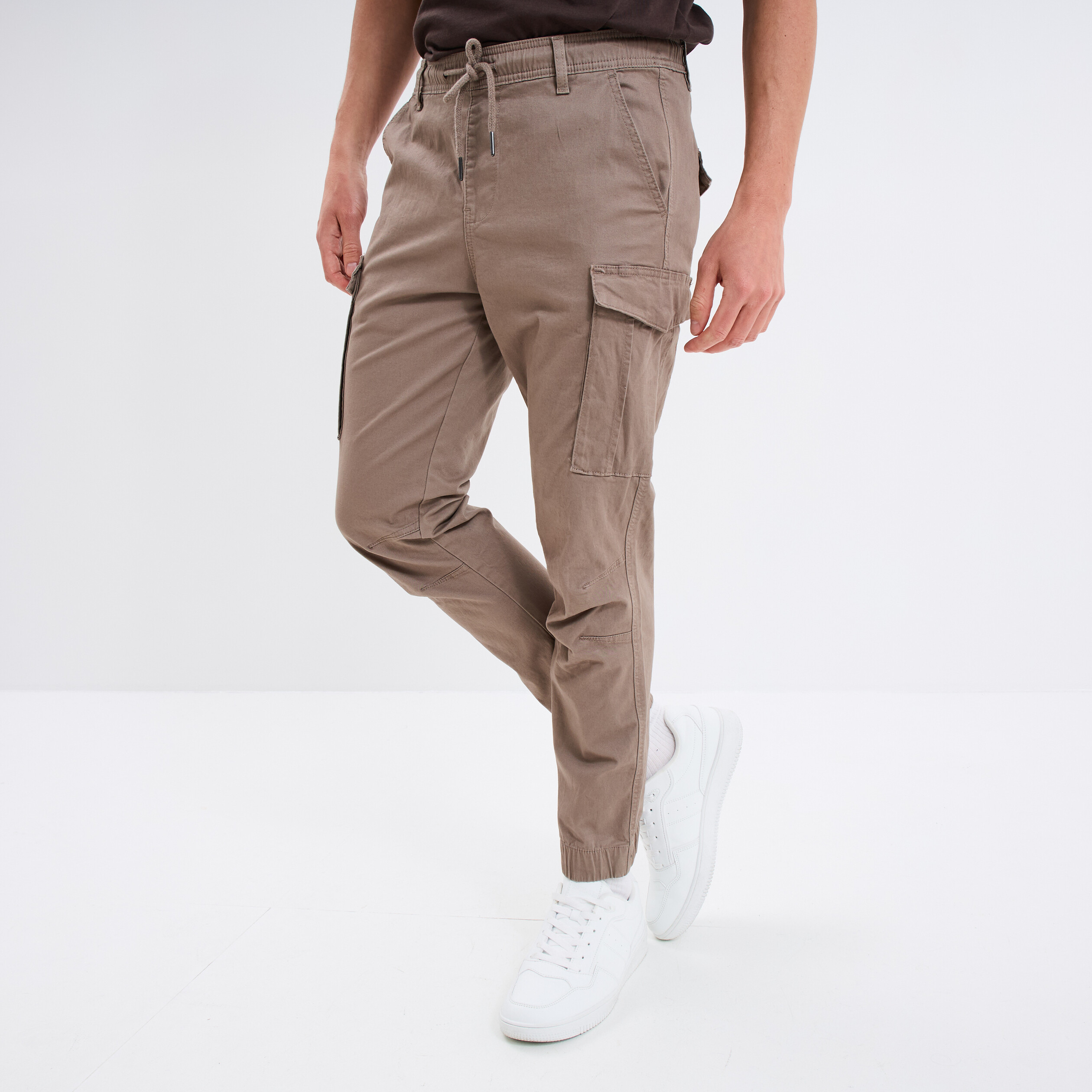 pantalon cargo slim coton liberto taupe homme Pantalon cargo slim coton Liberto taupe homme