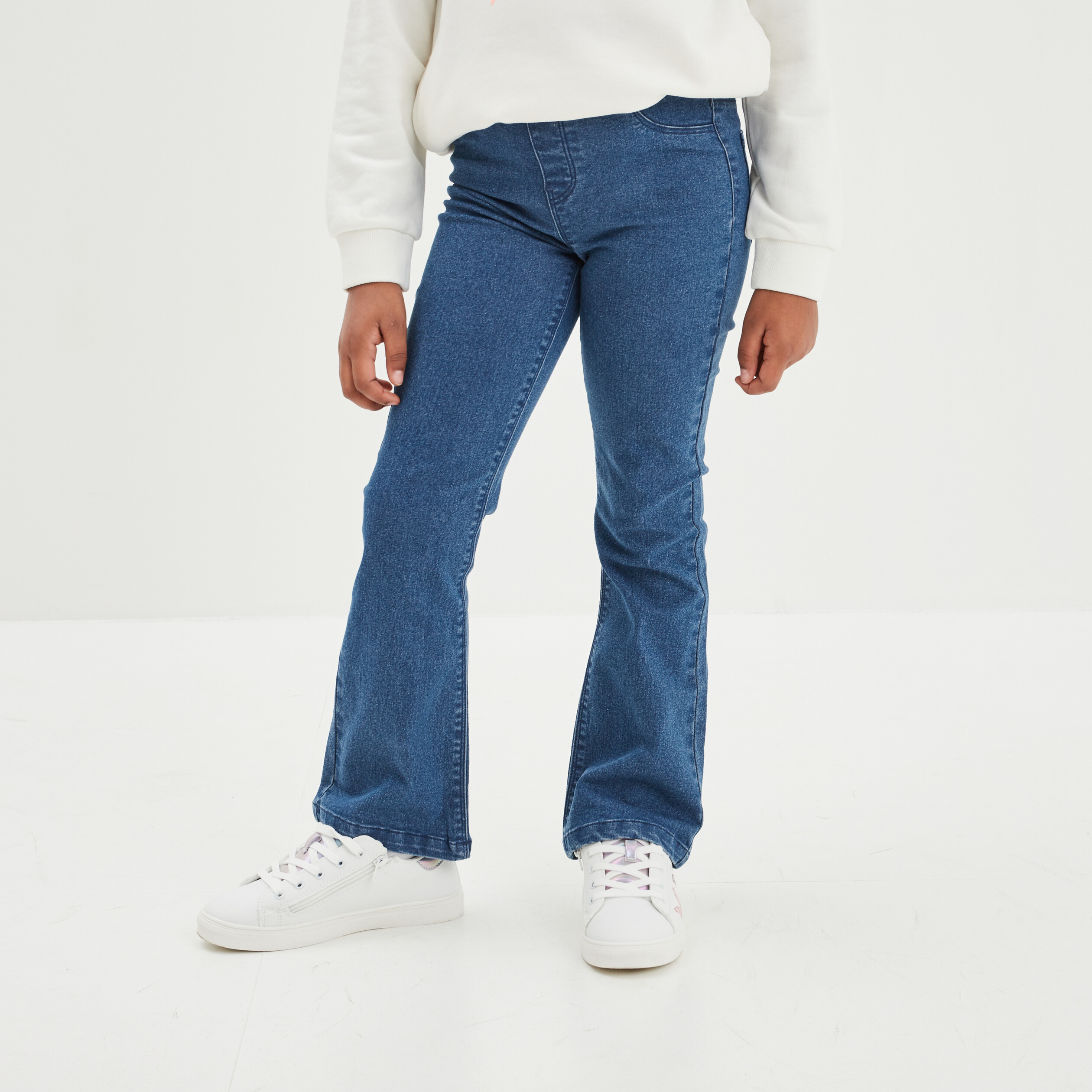 Jegging flare taille elastiquee denim stone fille La Halle