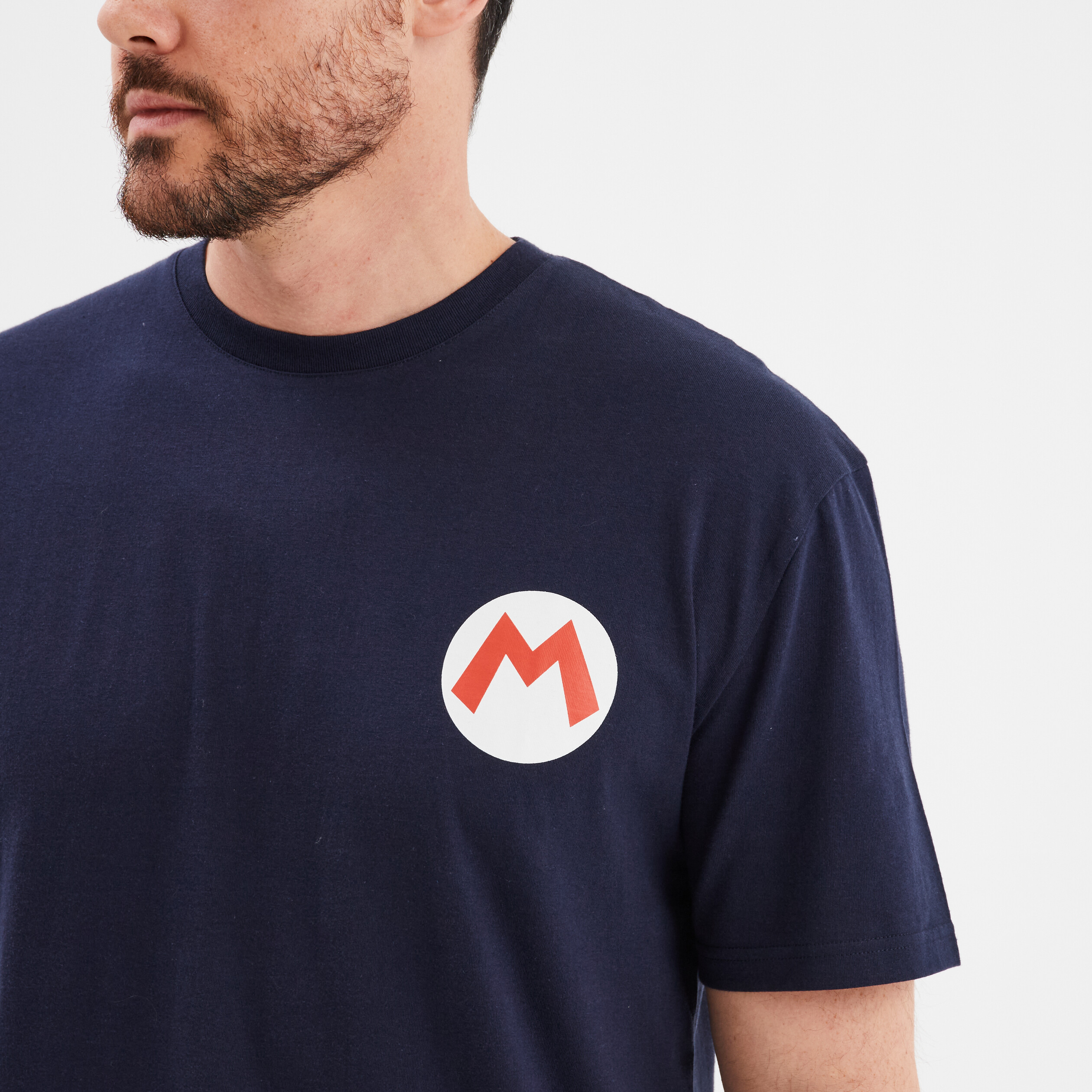 t shirt manches courtes super mario bleu marine homme T-shirt manches courtes Super Mario bleu marine homme
