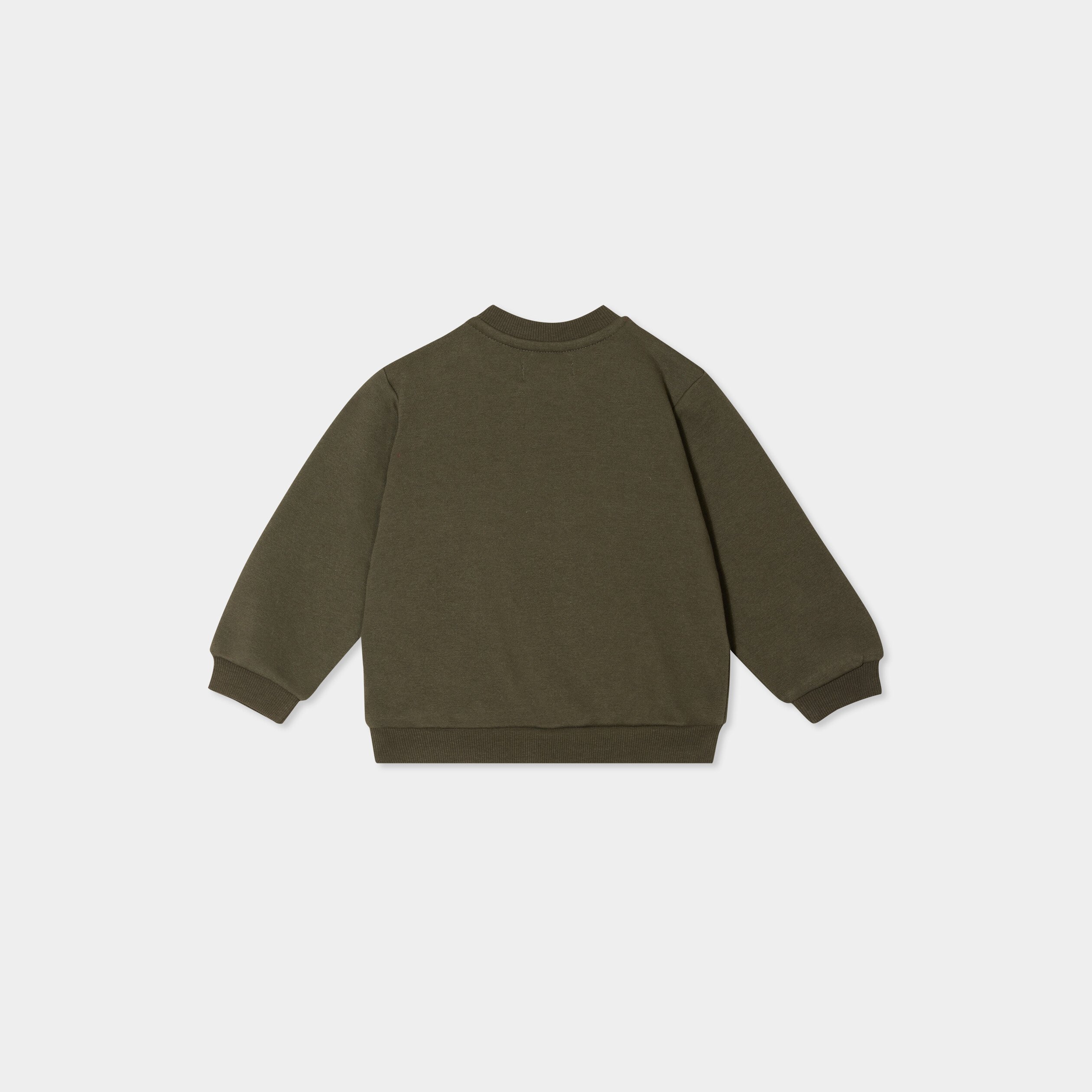 sweat avec poche manches longues vert kaki bebeg Sweat avec poche manches longues vert kaki bébé garçon