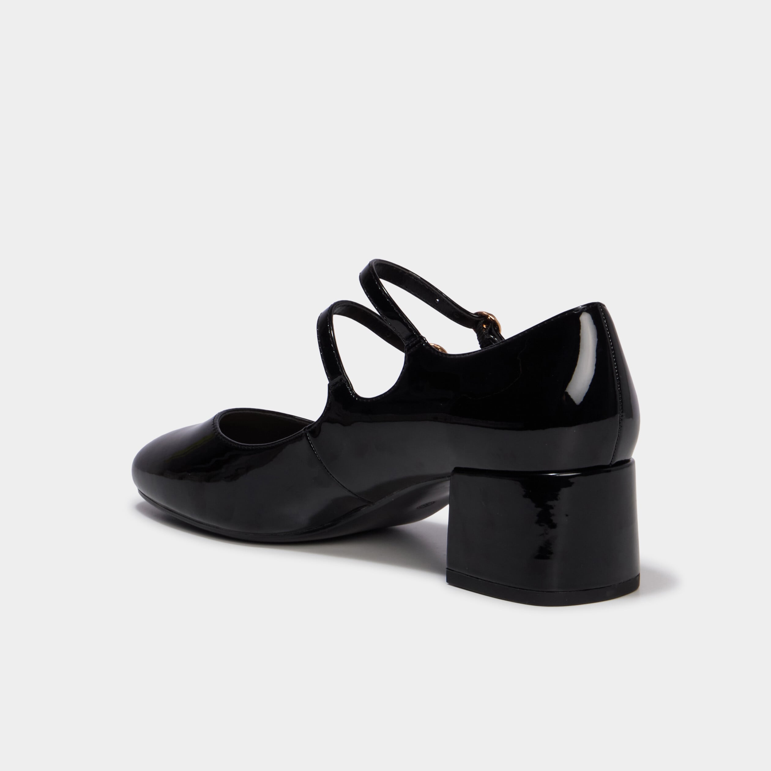 Babies en vernis &agrave; talons noir femme