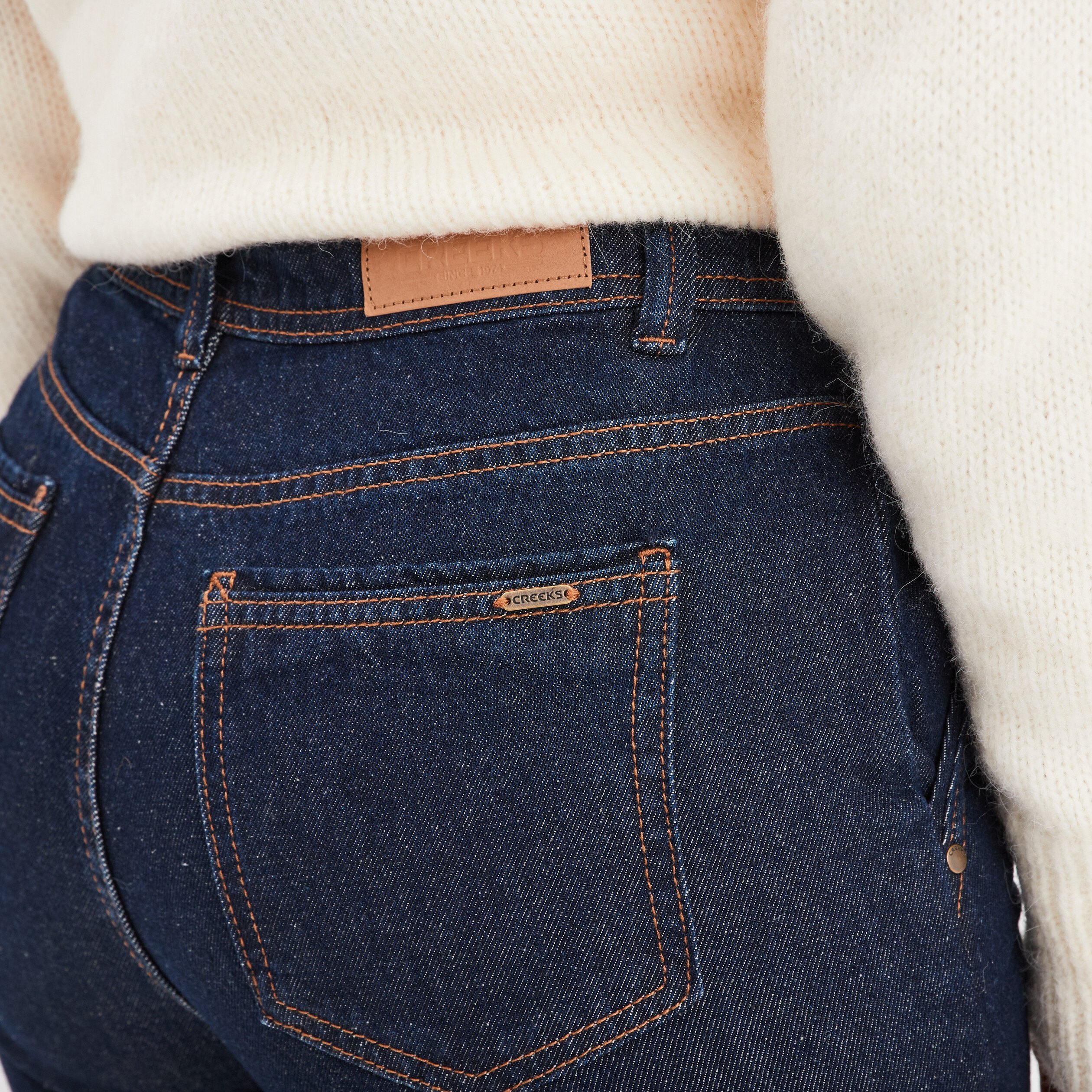 Jean creeks femme taille haute sale