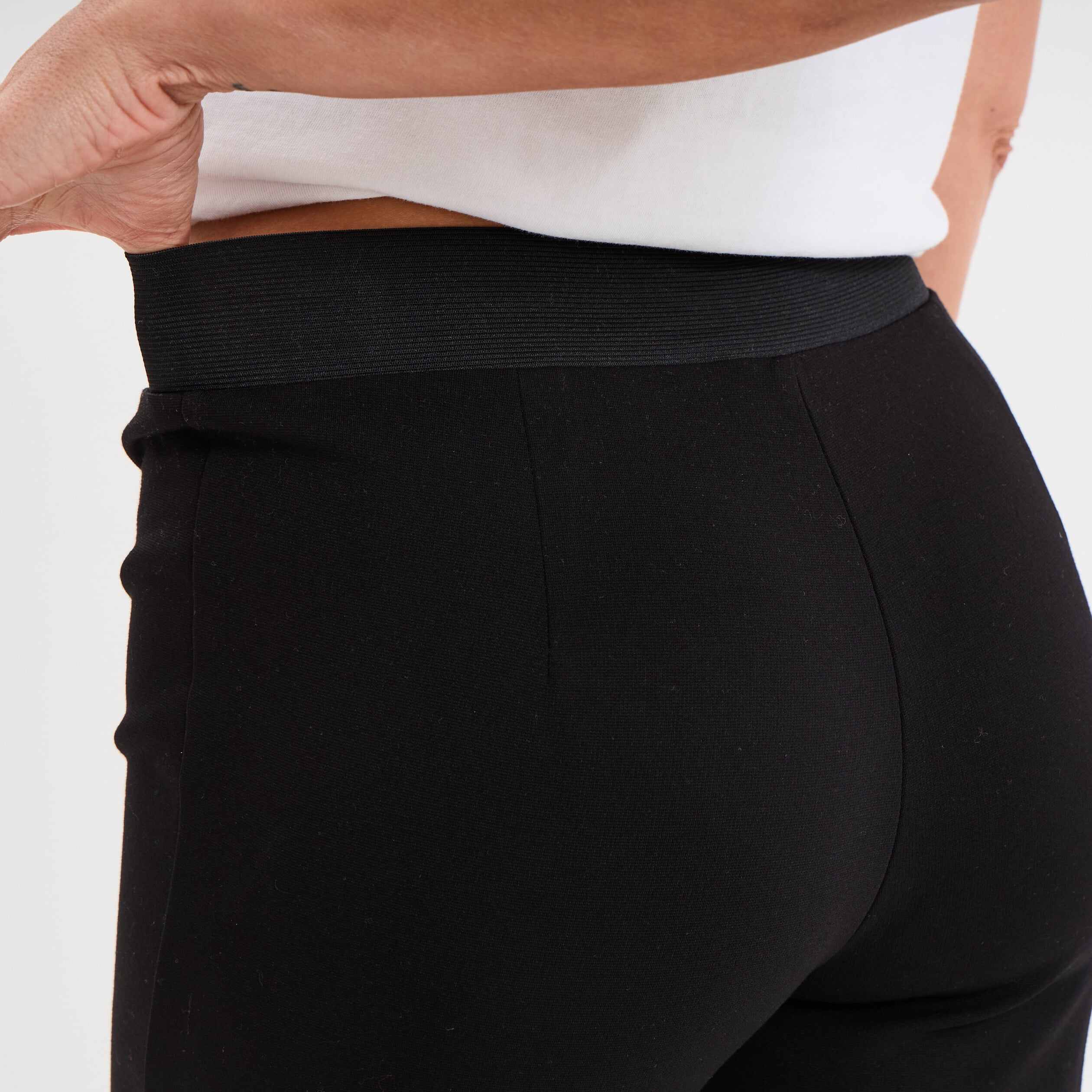Legging taille haute &eacute;lastiqu&eacute;e noir femme