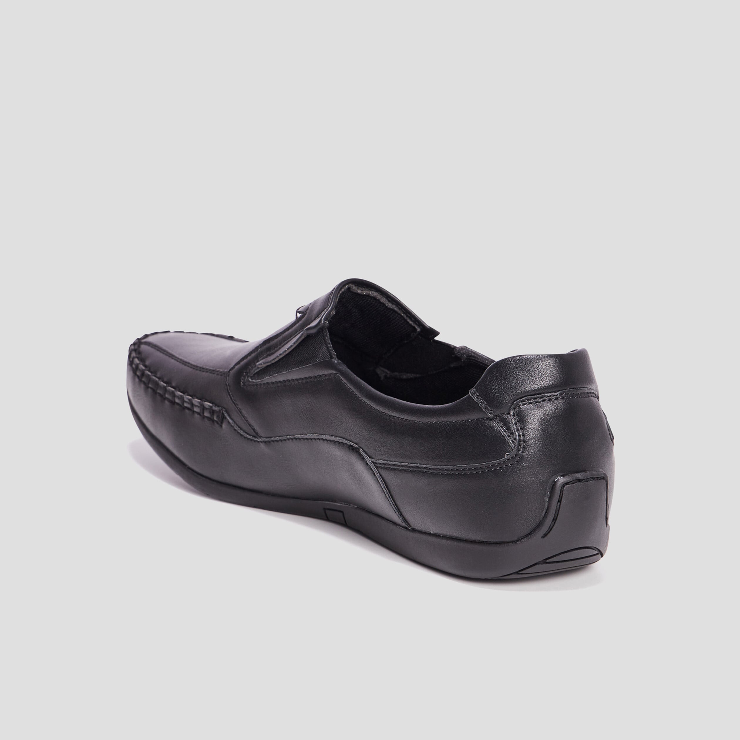 Mocassins confort &agrave; bout carr&eacute; noir homme