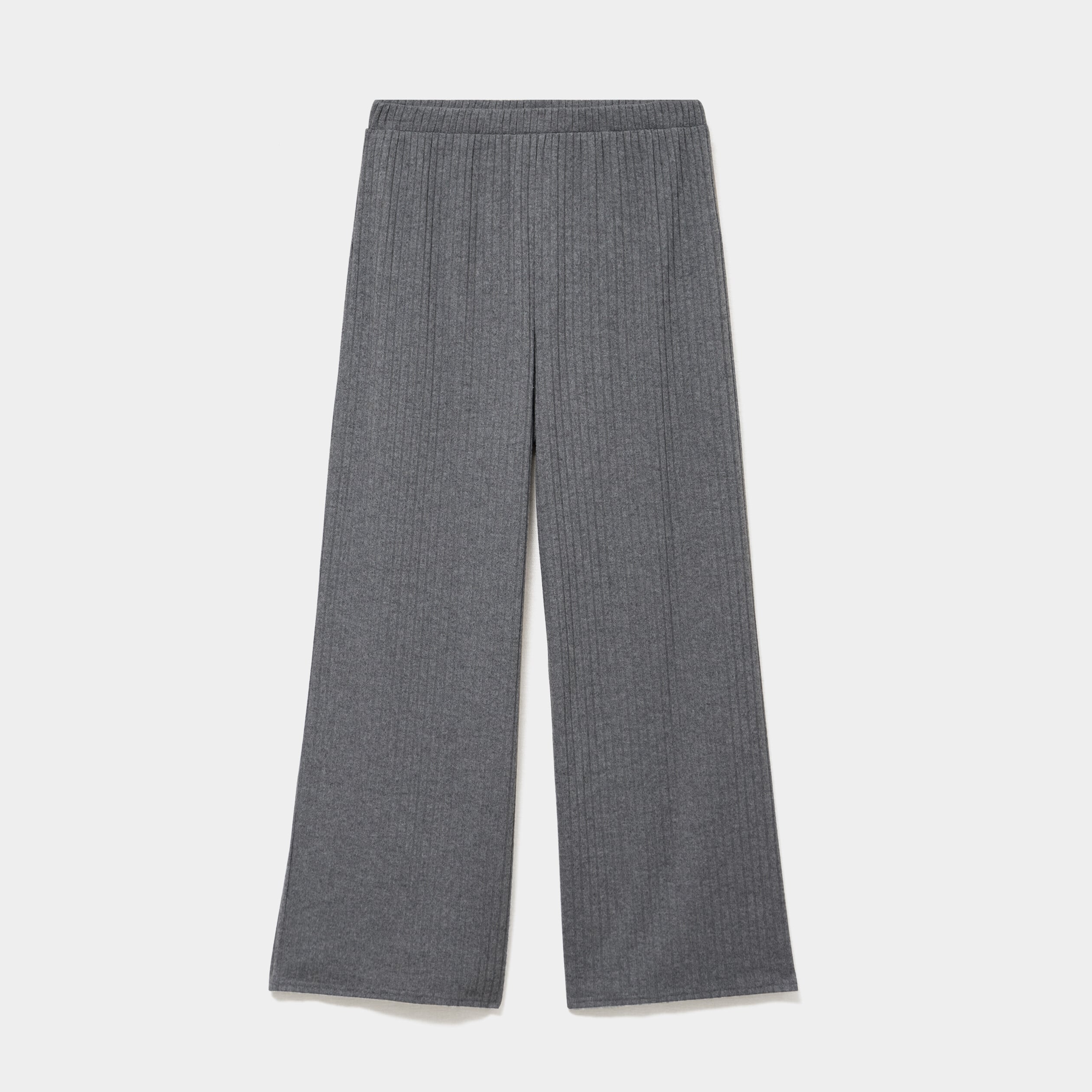 Pantalon de pyjama droit c&ocirc;tel&eacute; gris fonc&eacute; femme