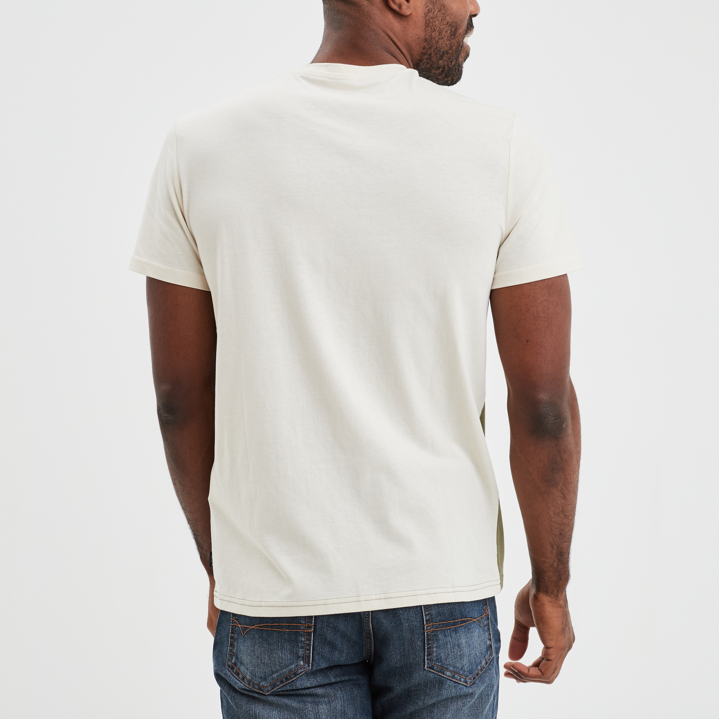 T-shirt manches courtes coton Creeks vert kaki homme
