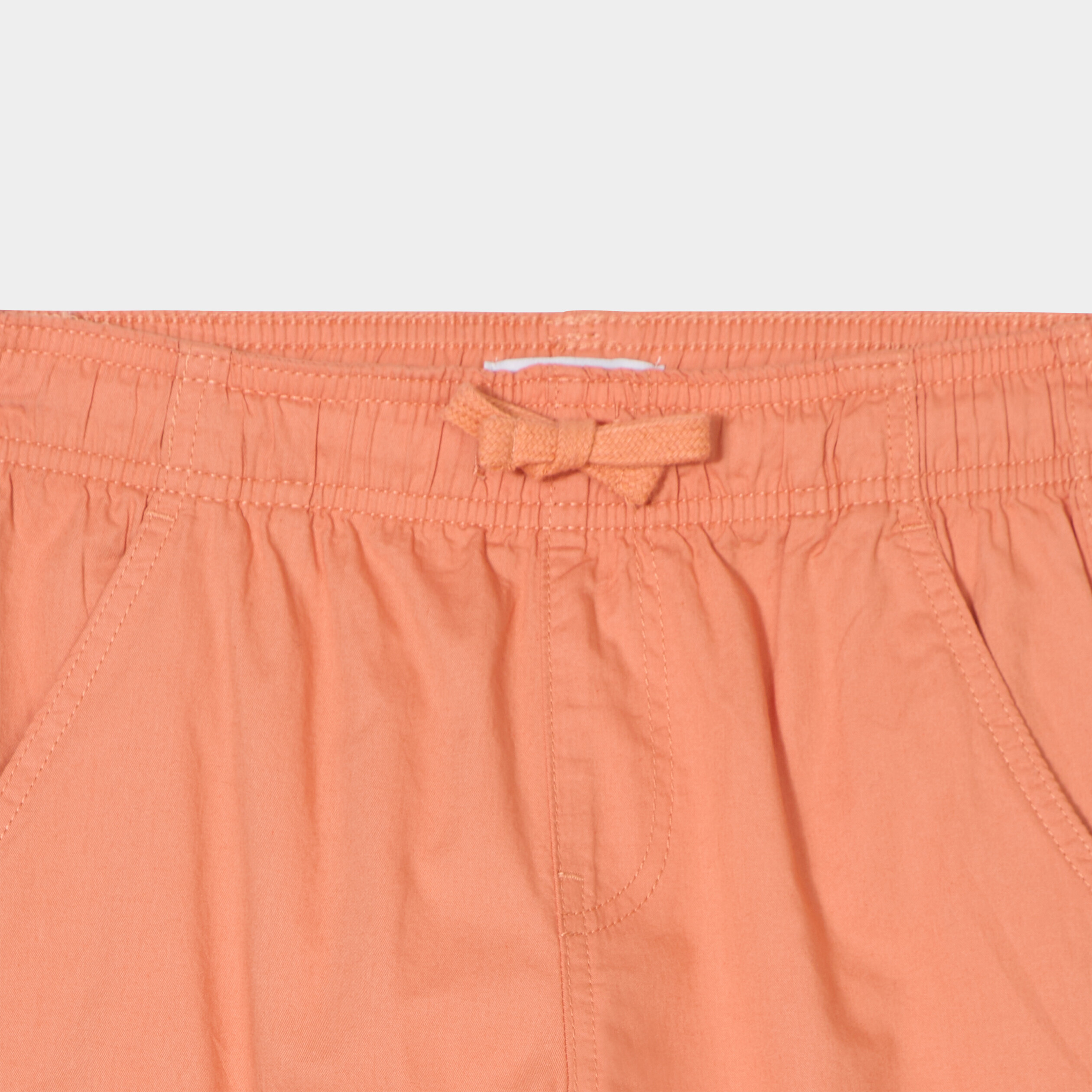 short droit taille elastiquee a coulisse orange clair garcon Short droit taille élastiquée à coulisse orange clair garçon