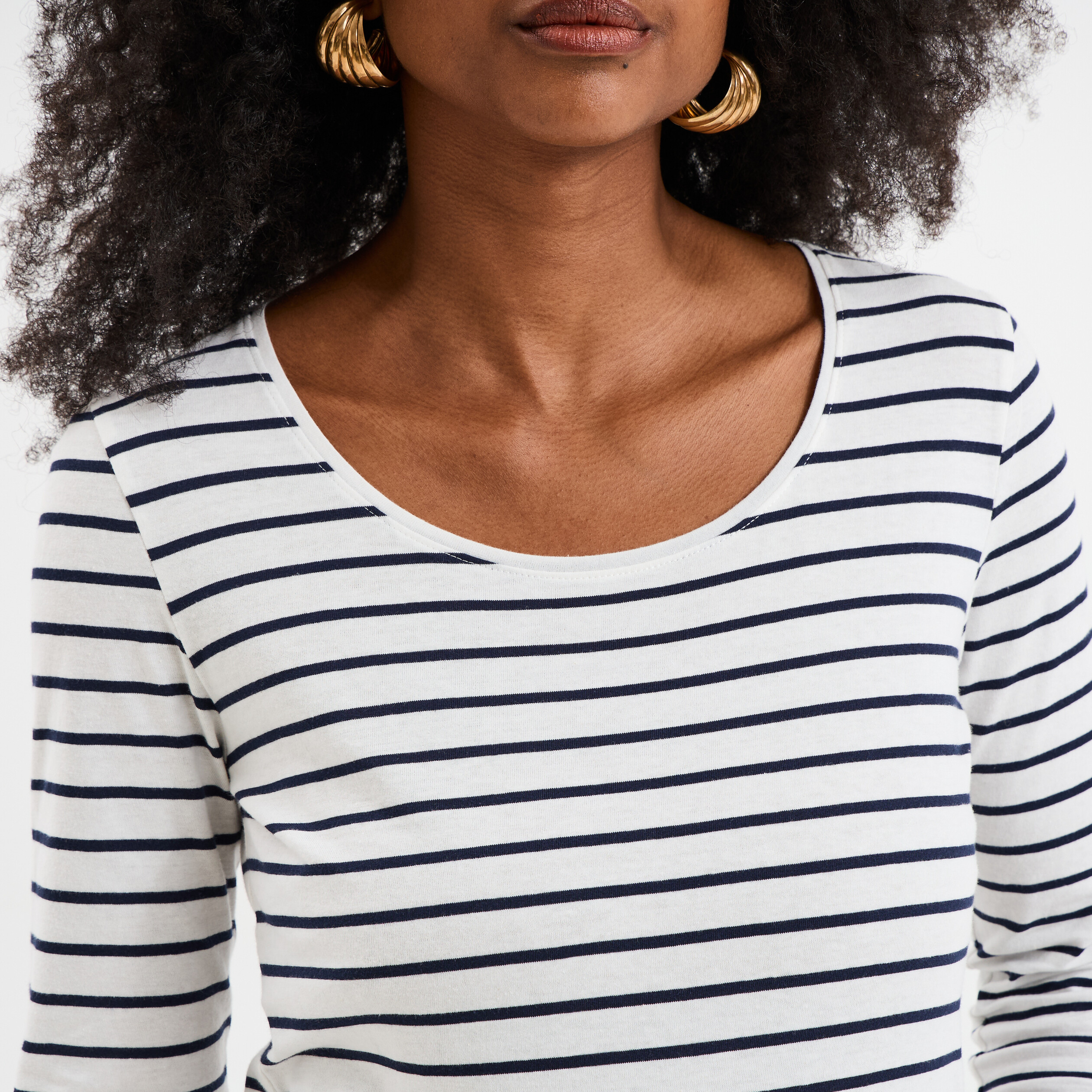 Haut marini&egrave;re manches longues ecru femme