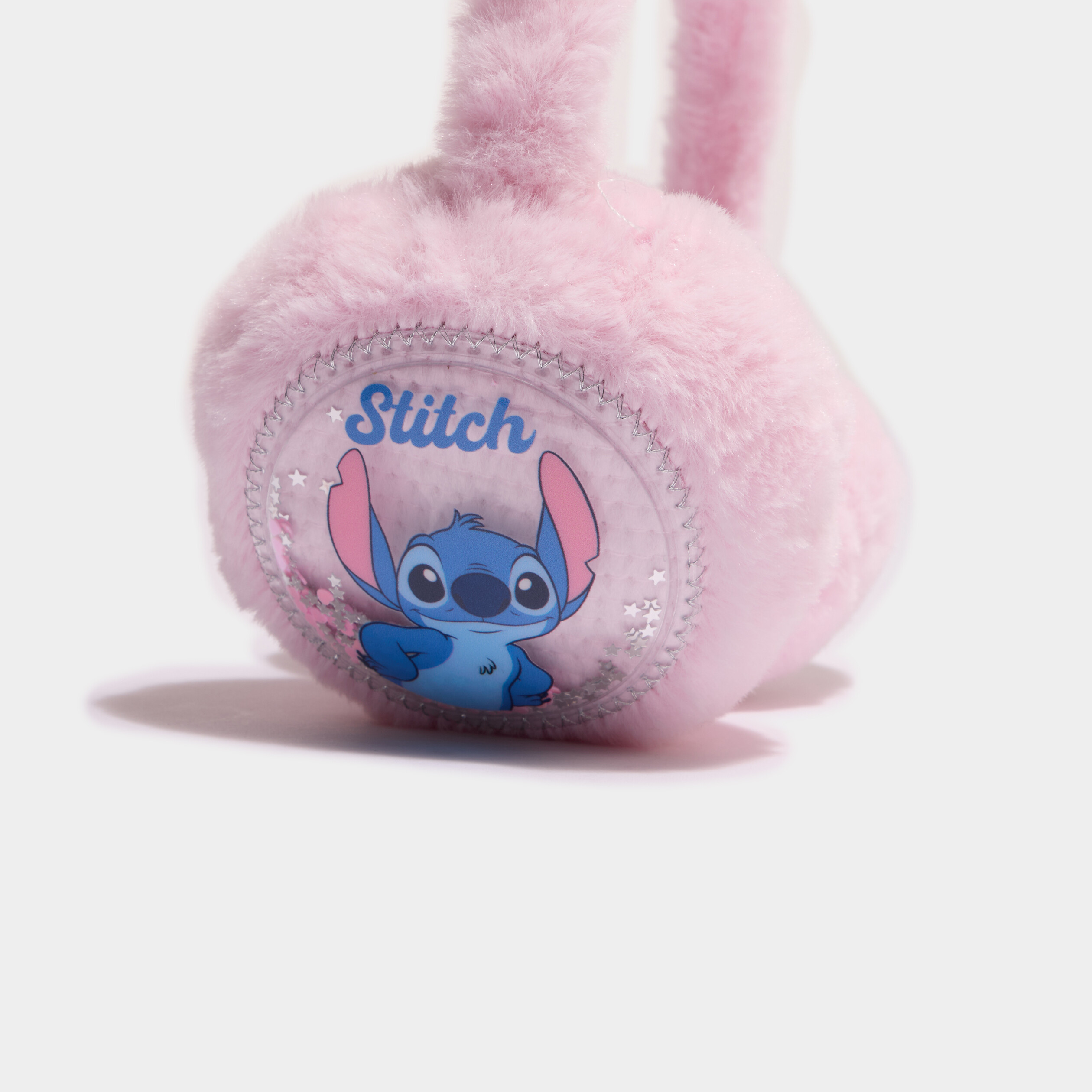 Cache-oreilles fausse fourrure Stitch rose fille