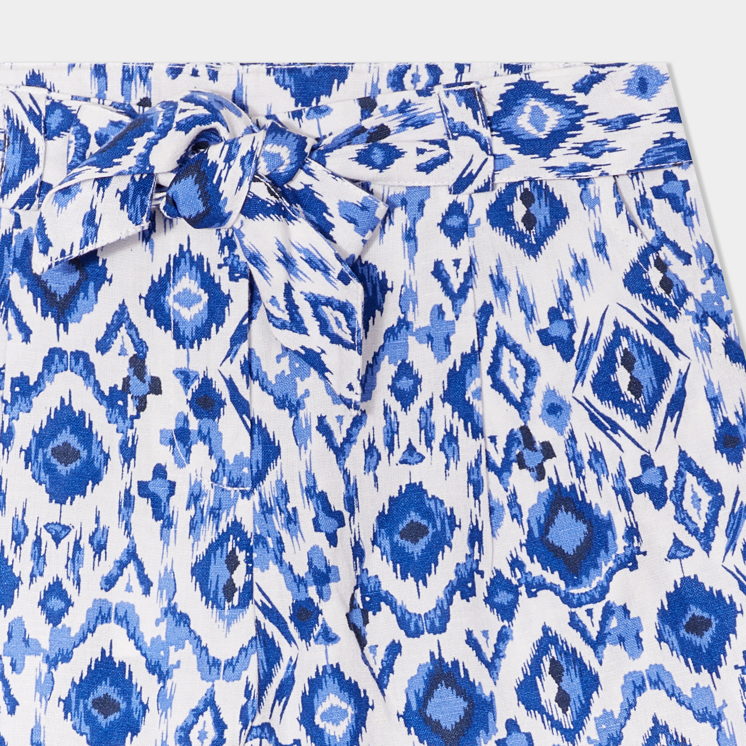 short slouchy fluide ceinture bleu fille Short slouchy fluide ceinturé bleu fille