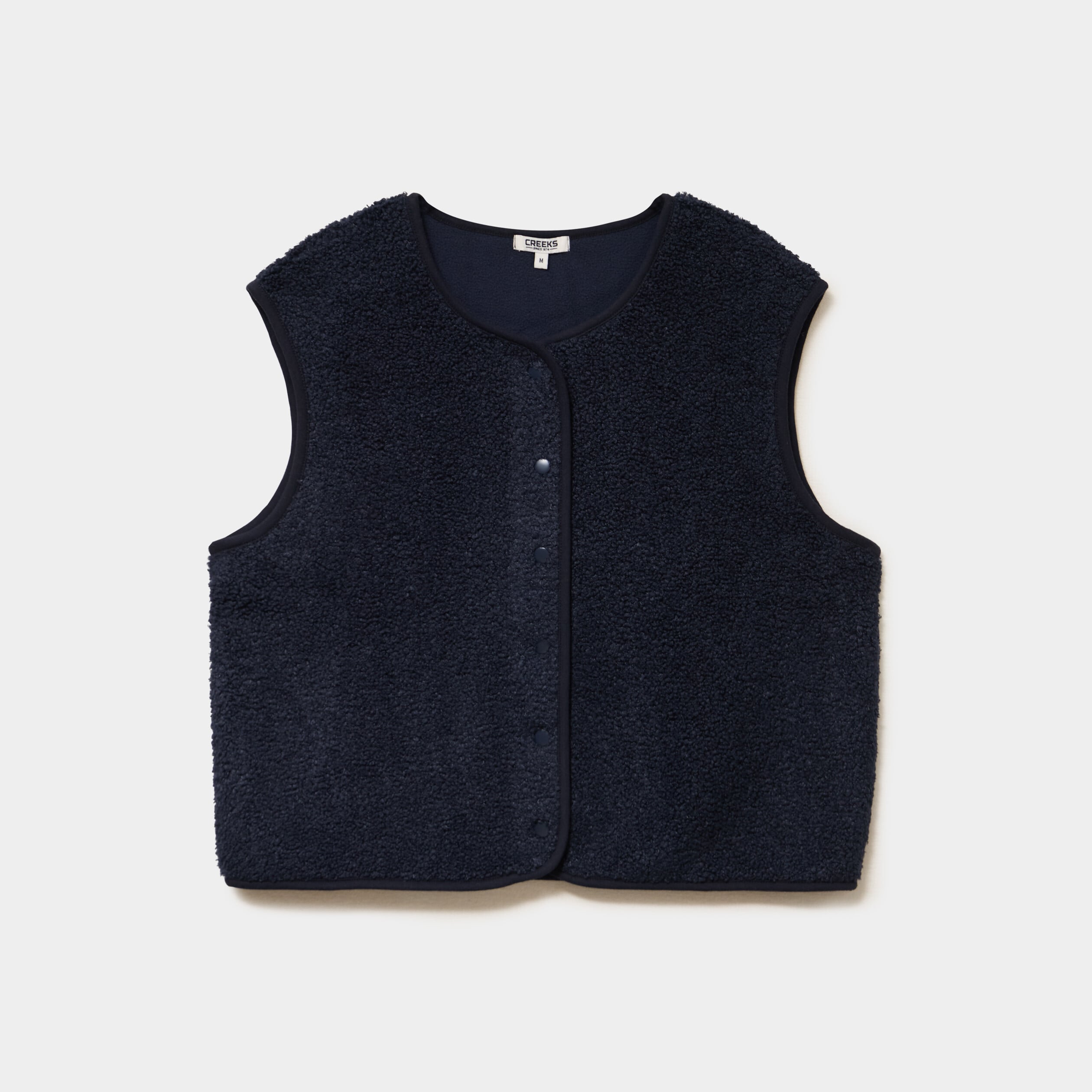 Veste sans manches effet polaire bleu marine femme