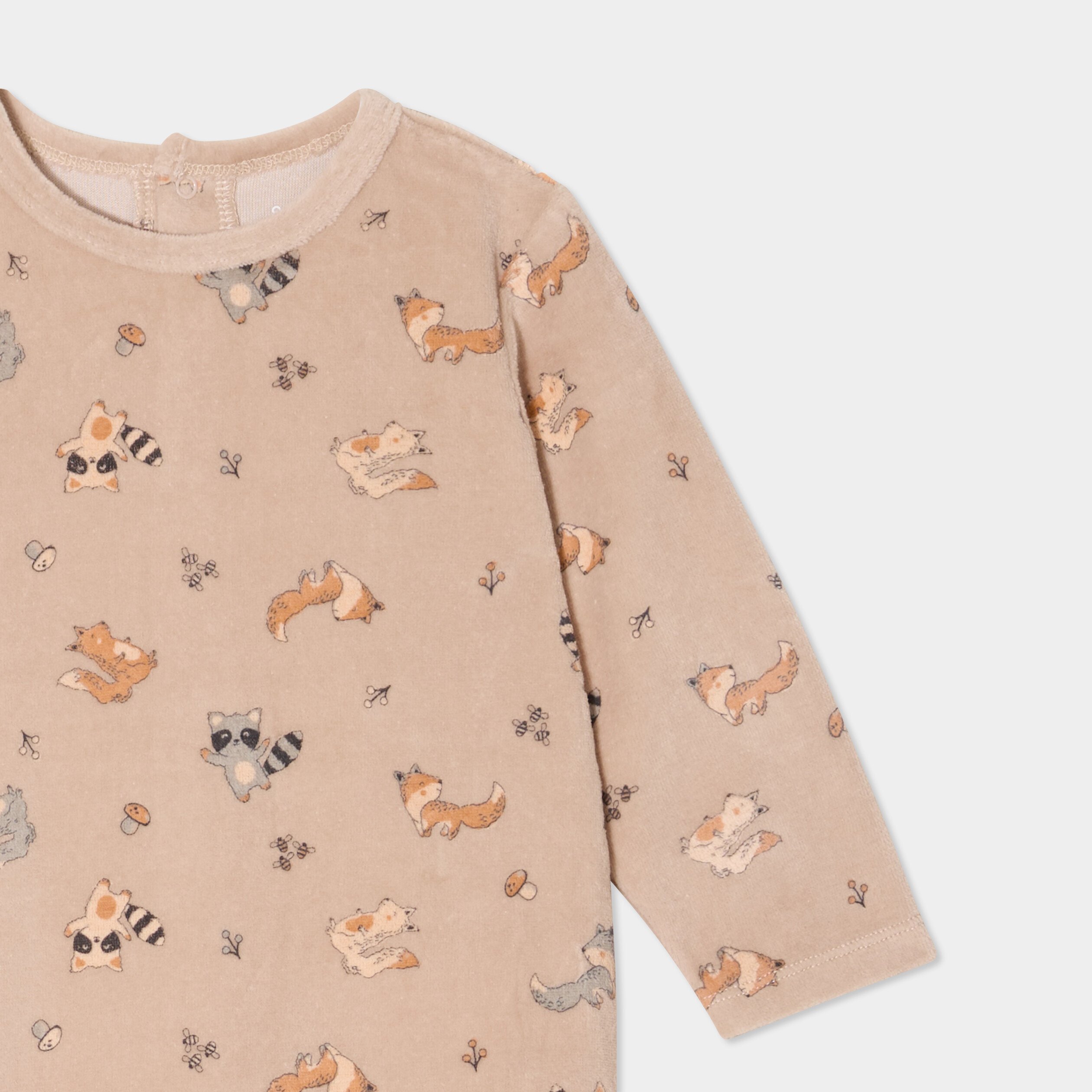 dors bien effet velours manches longues taupe bebeg Dors-bien effet velours manches longues taupe bébé garçon