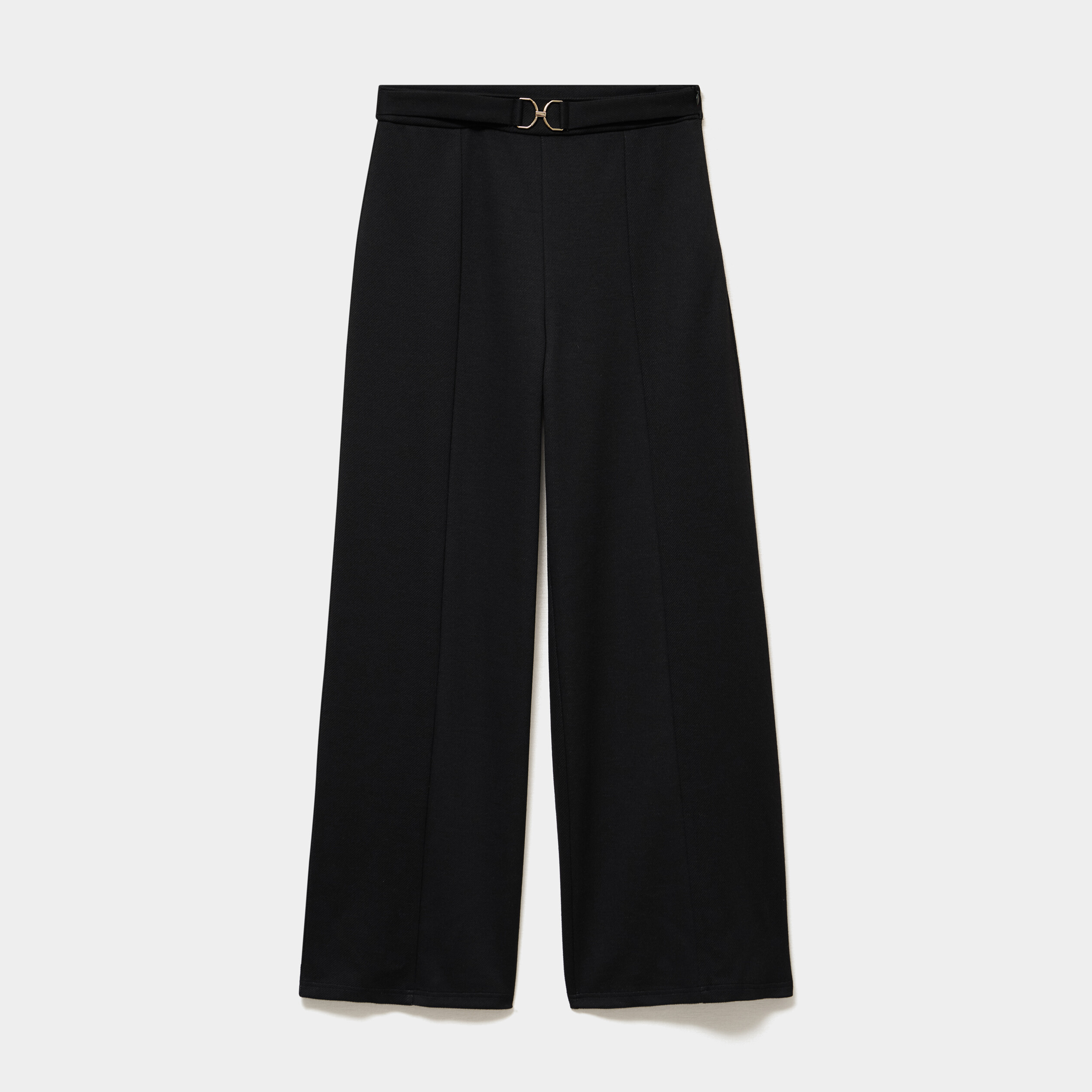 Pantalon large avec boucle noir femme
