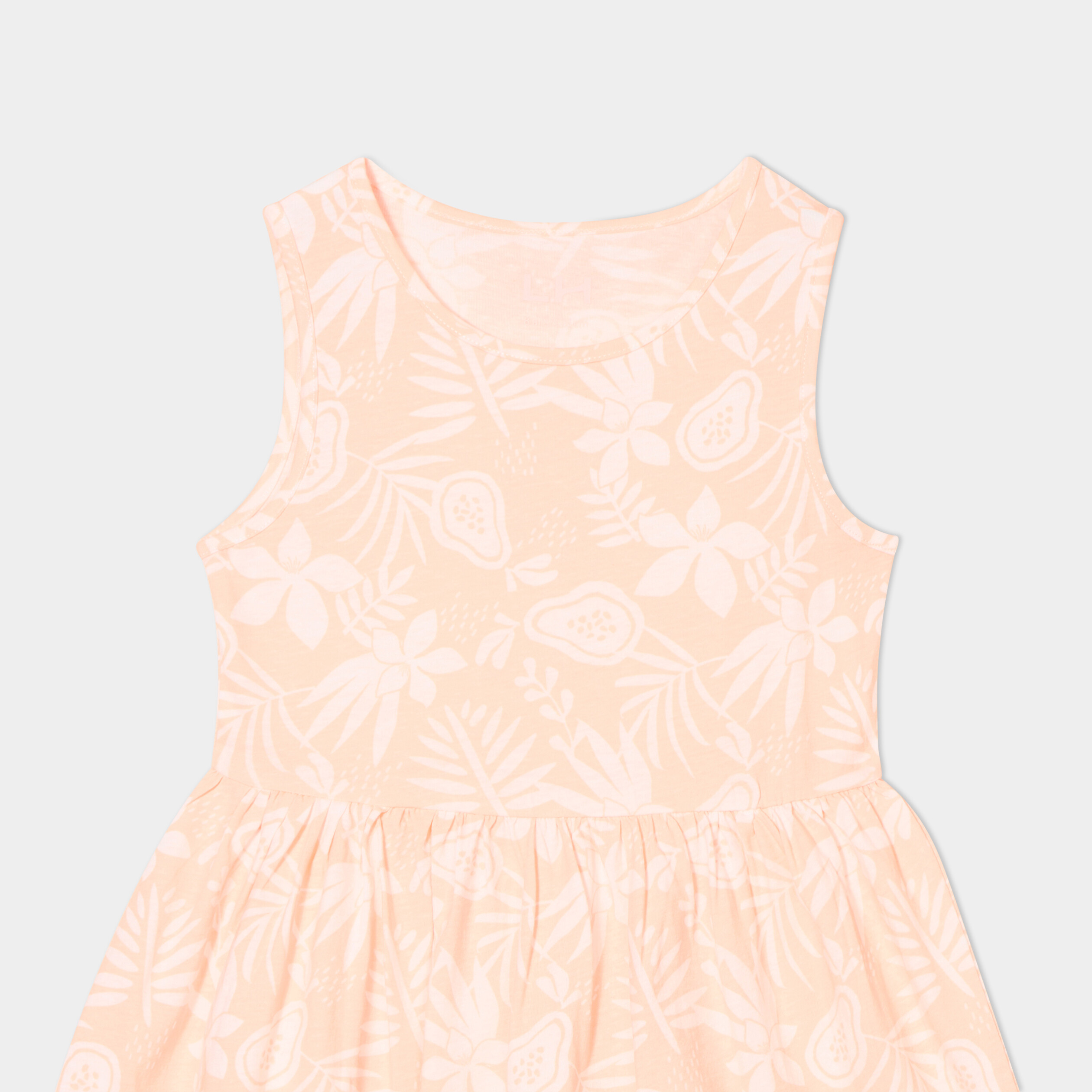 robe patineuse sans manches coton orange fluo fille Robe patineuse sans manches coton orange fluo fille