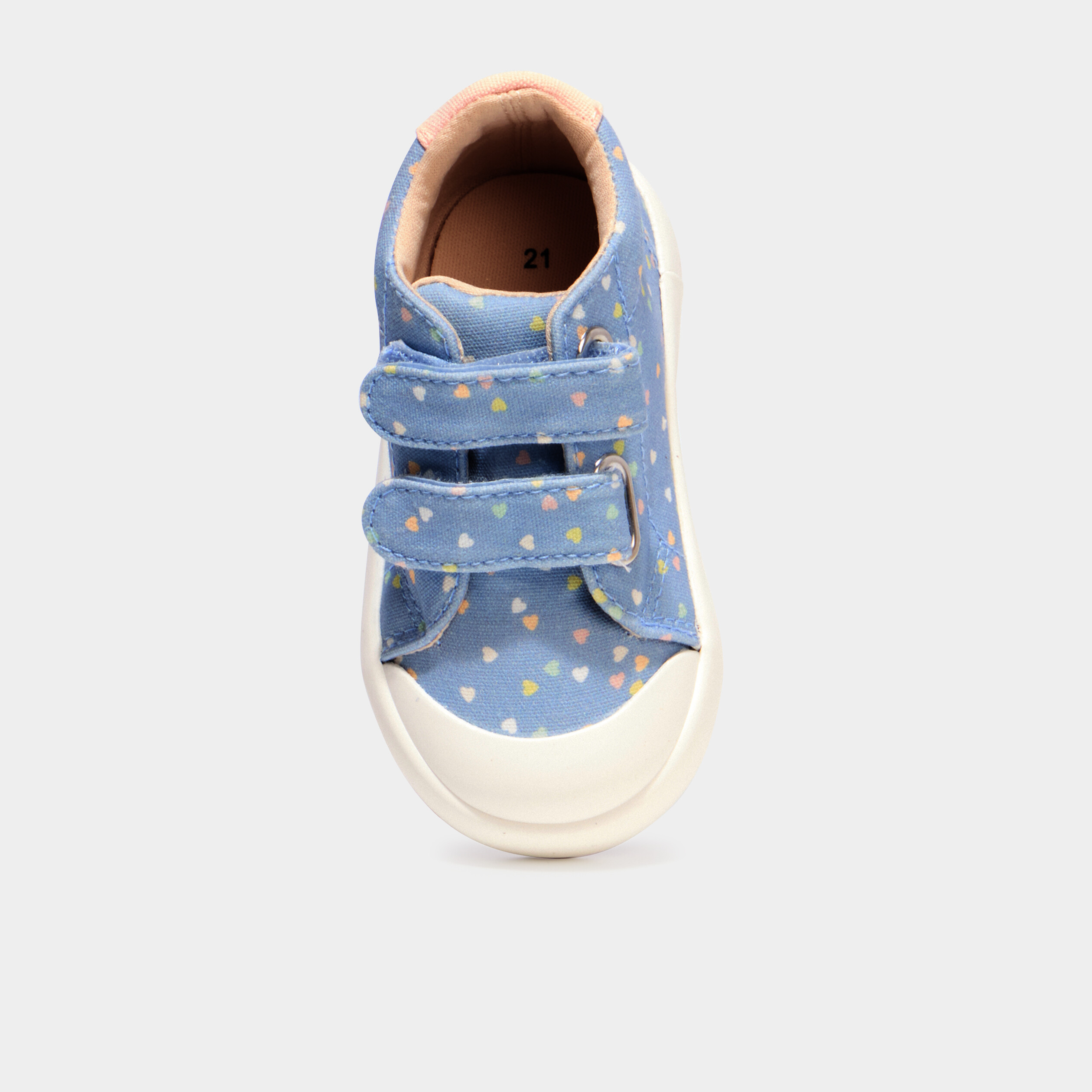 Baskets montantes scratchs bout renforc&eacute; bleu ciel b&eacute;b&eacute; fille