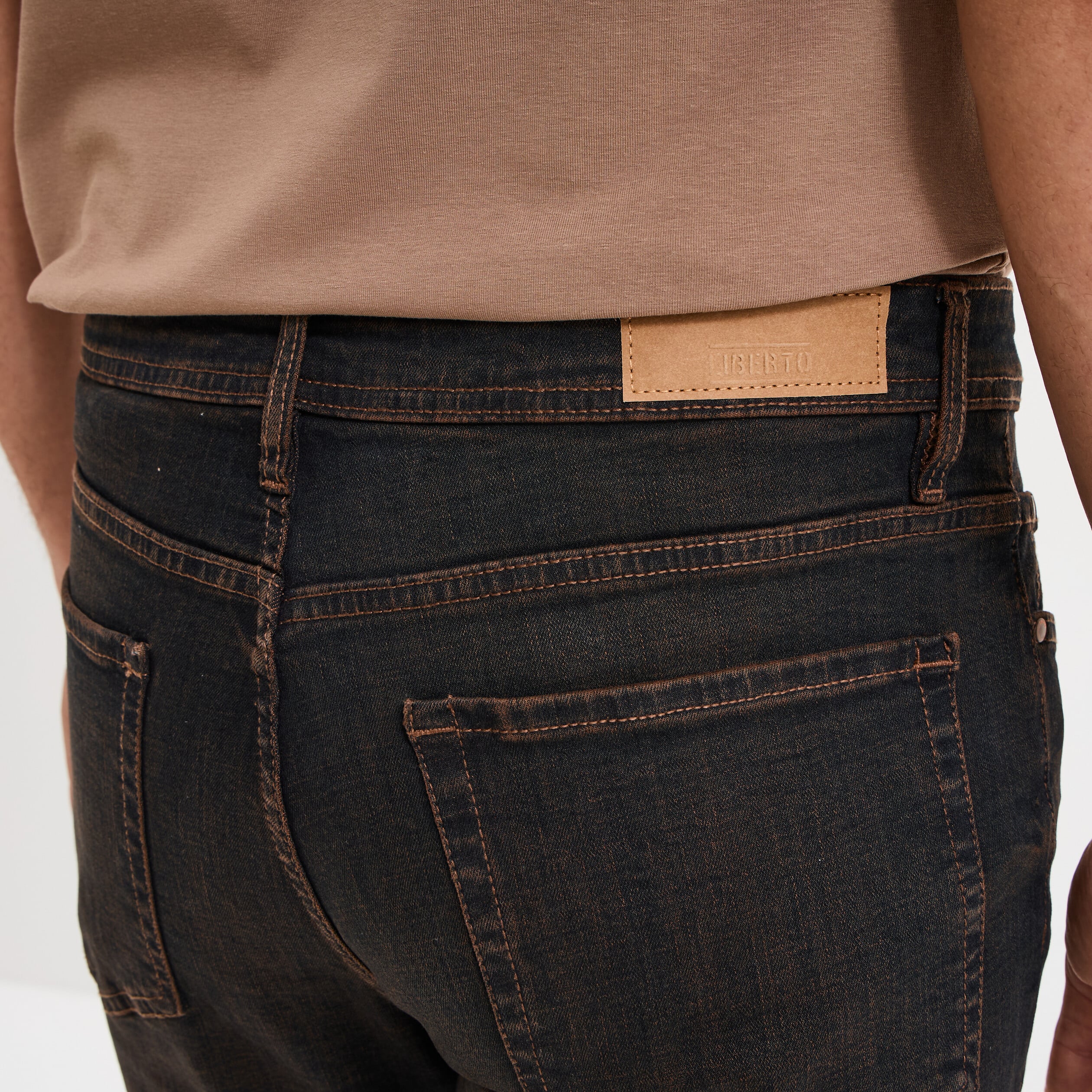 Jeans straight 5 poches Liberto denim dirty homme