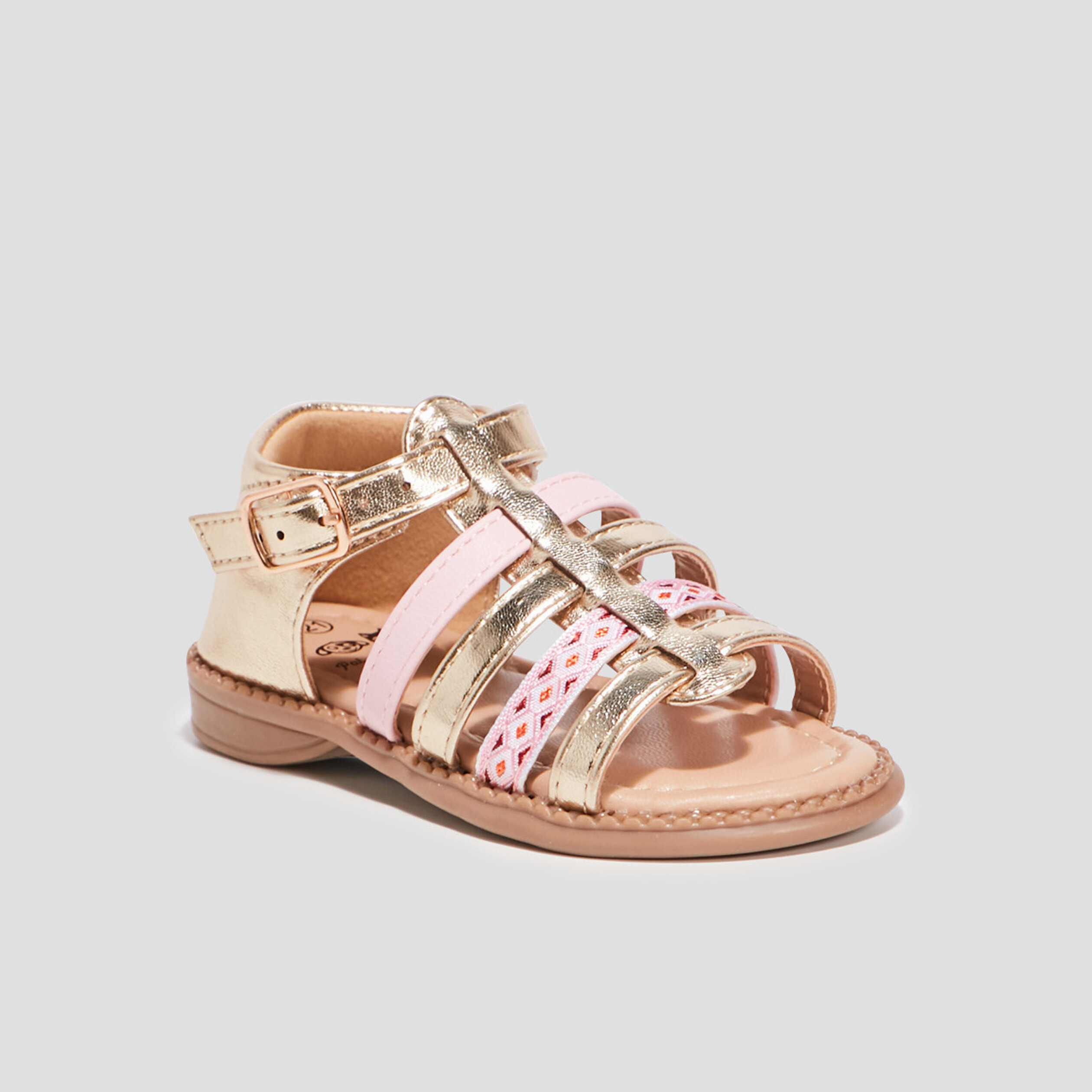 sandales multibrides jaune or bebef Sandales multibrides jaune or bébé fille