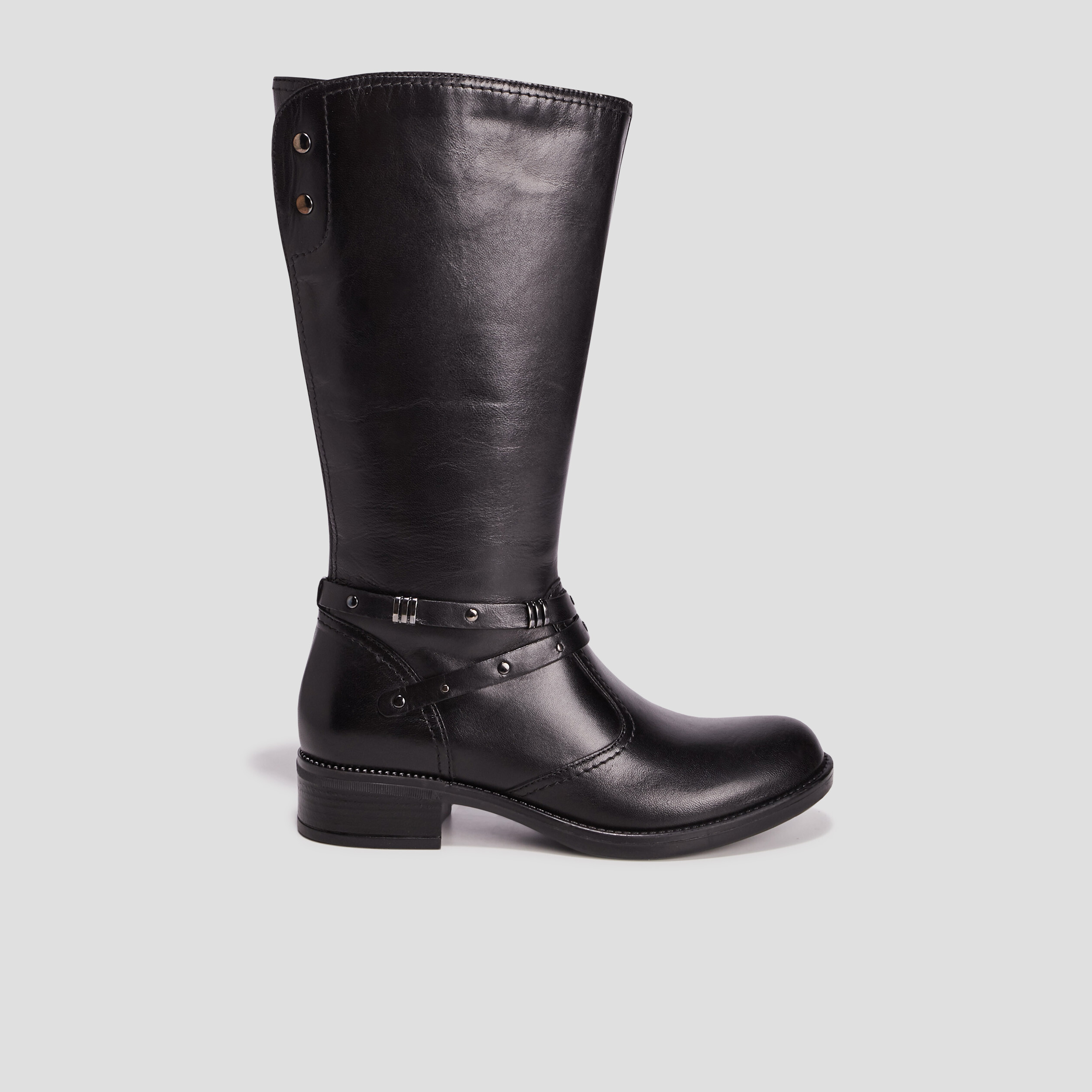 bottes zippees en cuir noir fille Bottes zippées en cuir noir fille