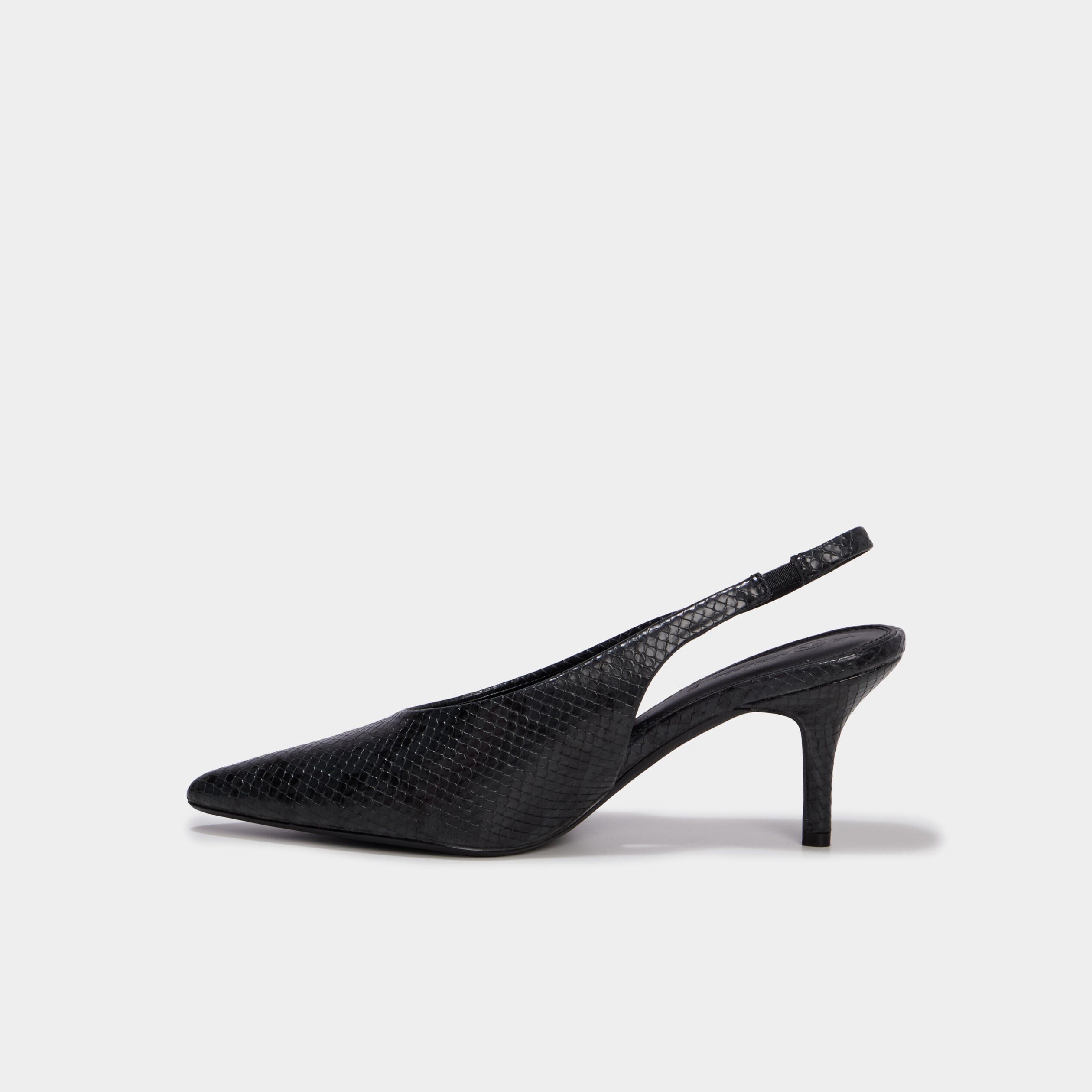 Escarpins slingback &agrave; talons aiguilles noir femme