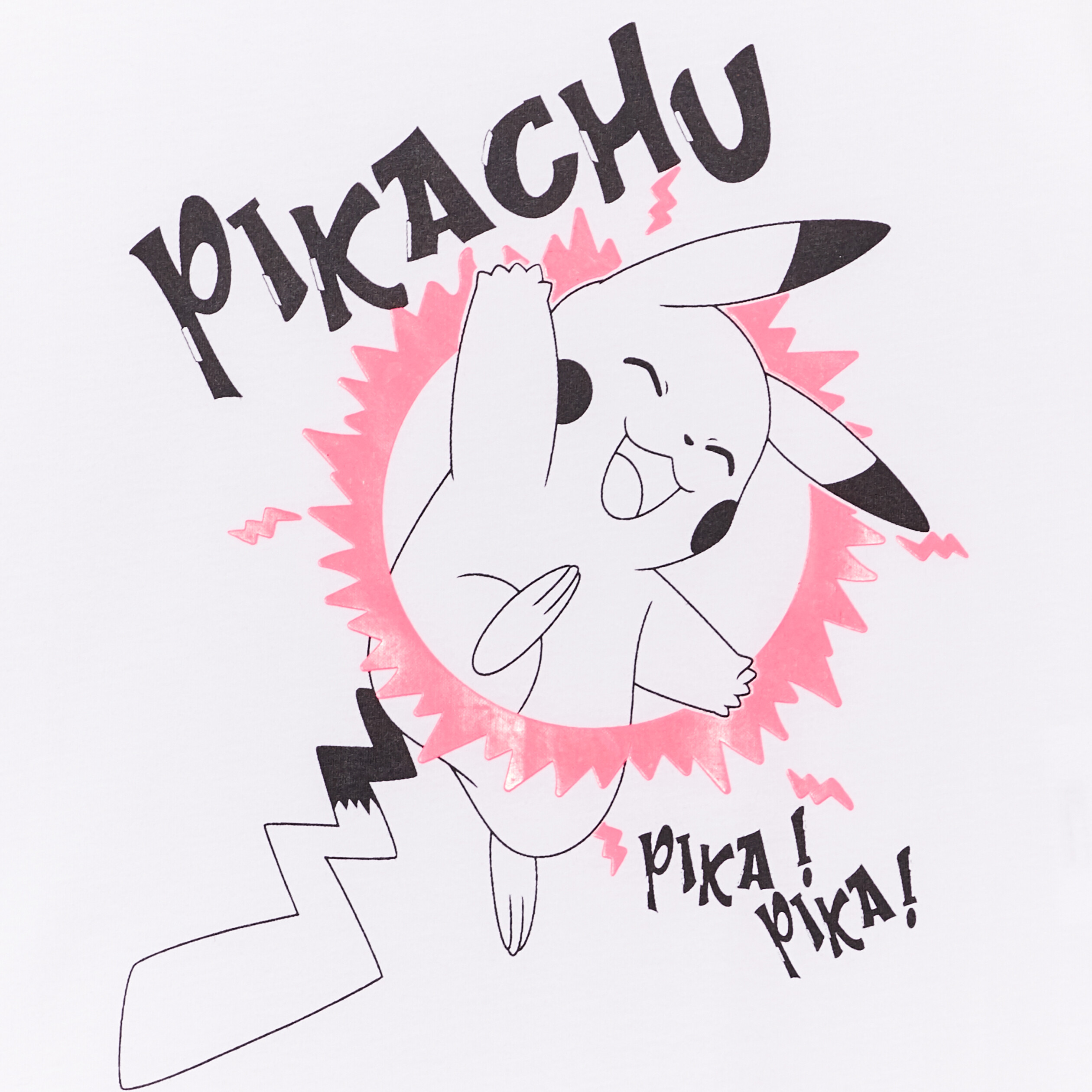 t shirt manches courtes pokemon pikachu blanc fille T-shirt manches courtes Pokémon Pikachu blanc fille