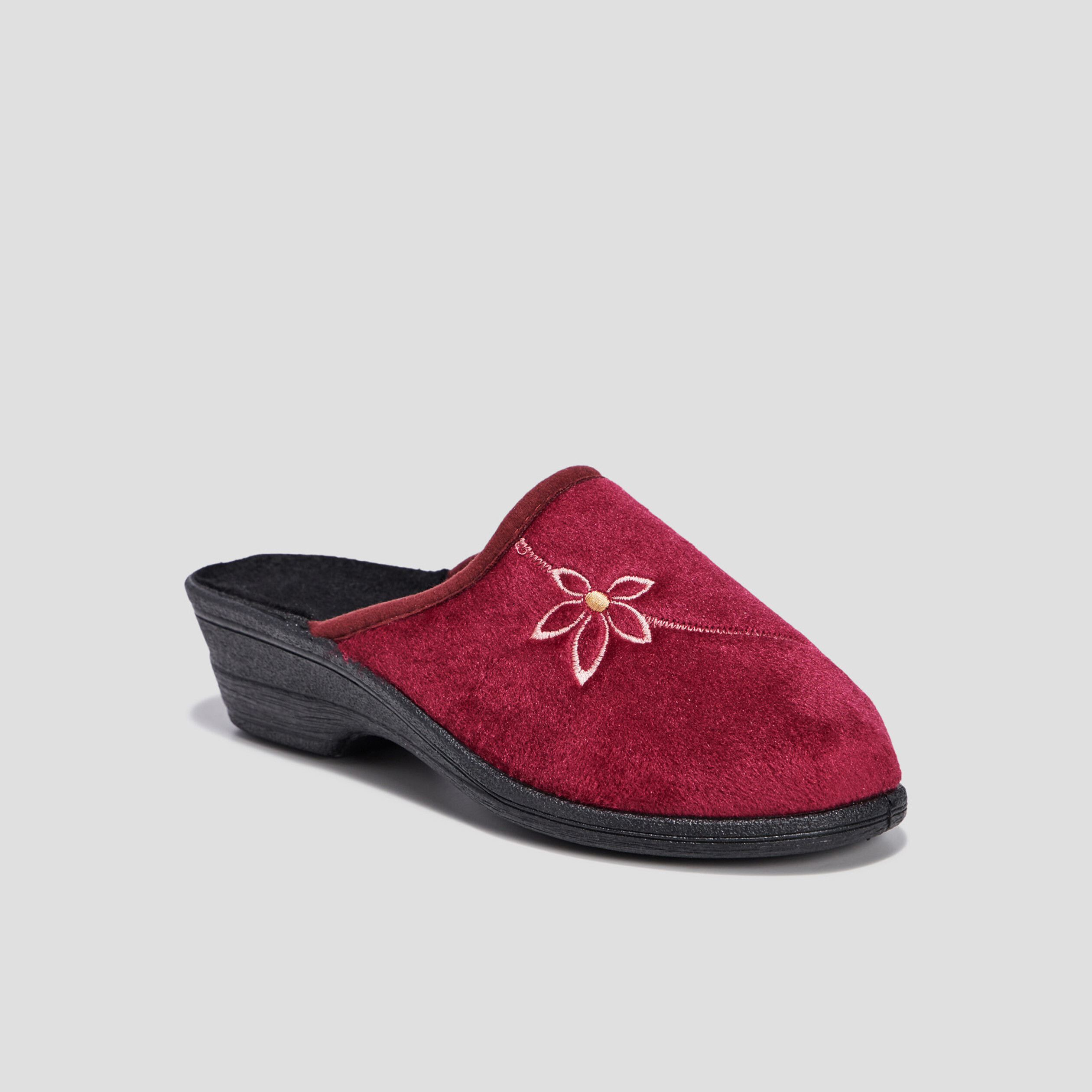 chaussons mules compenses rouge femme Chaussons mules compensés rouge femme