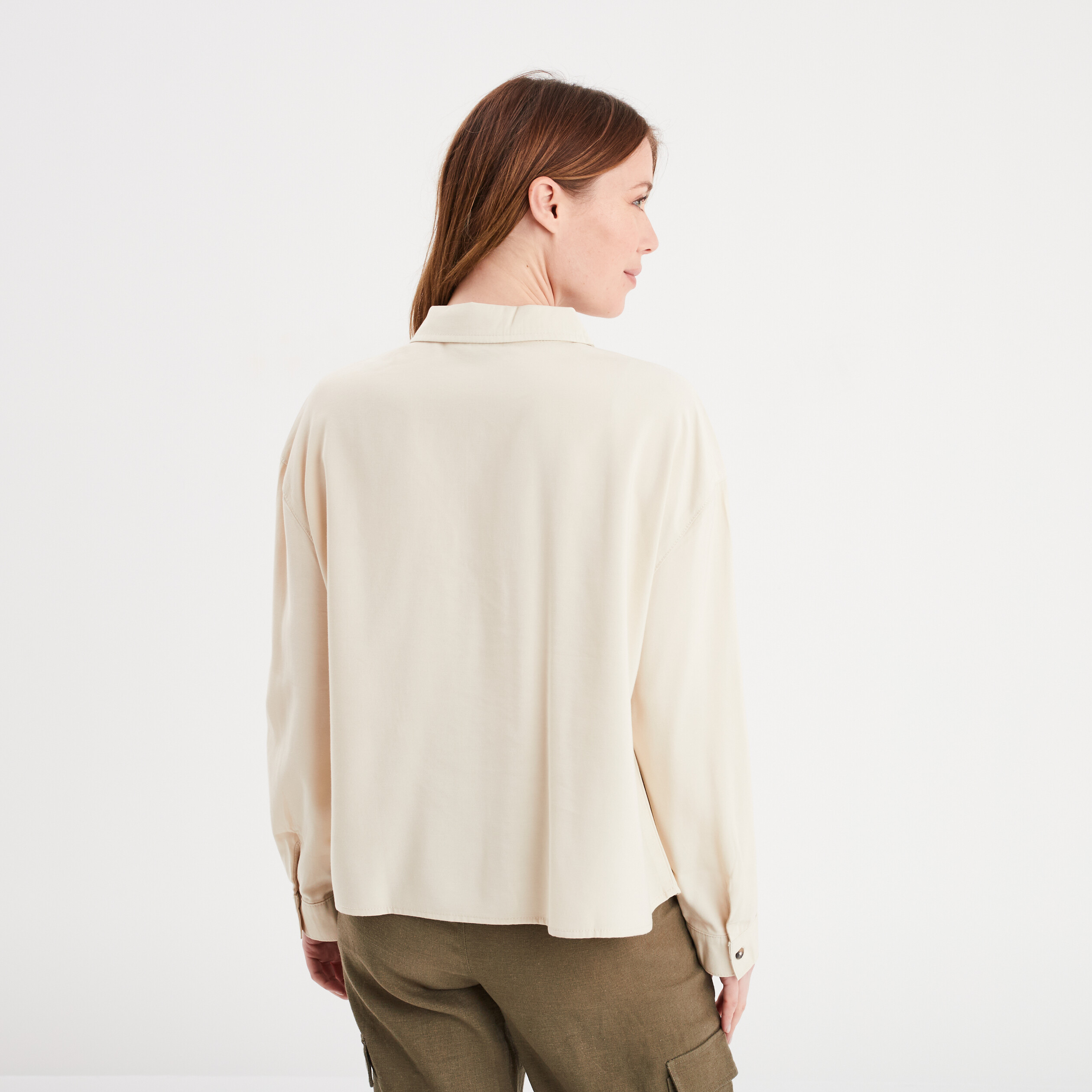 Chemise Femme Manches Longues En Velours - Haut D'Hiver Doux, Poche à Boutons, Coupe Décontractée Et Chaude